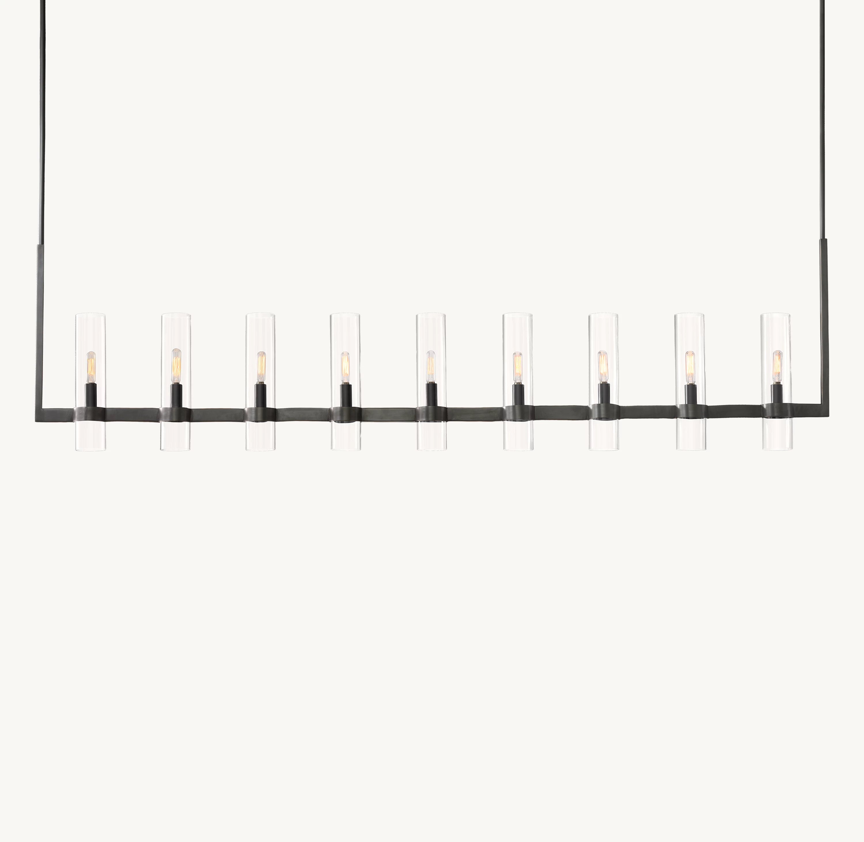 69 Inch Cylindrical Glass Candle Linear Chandelier - Ravelle