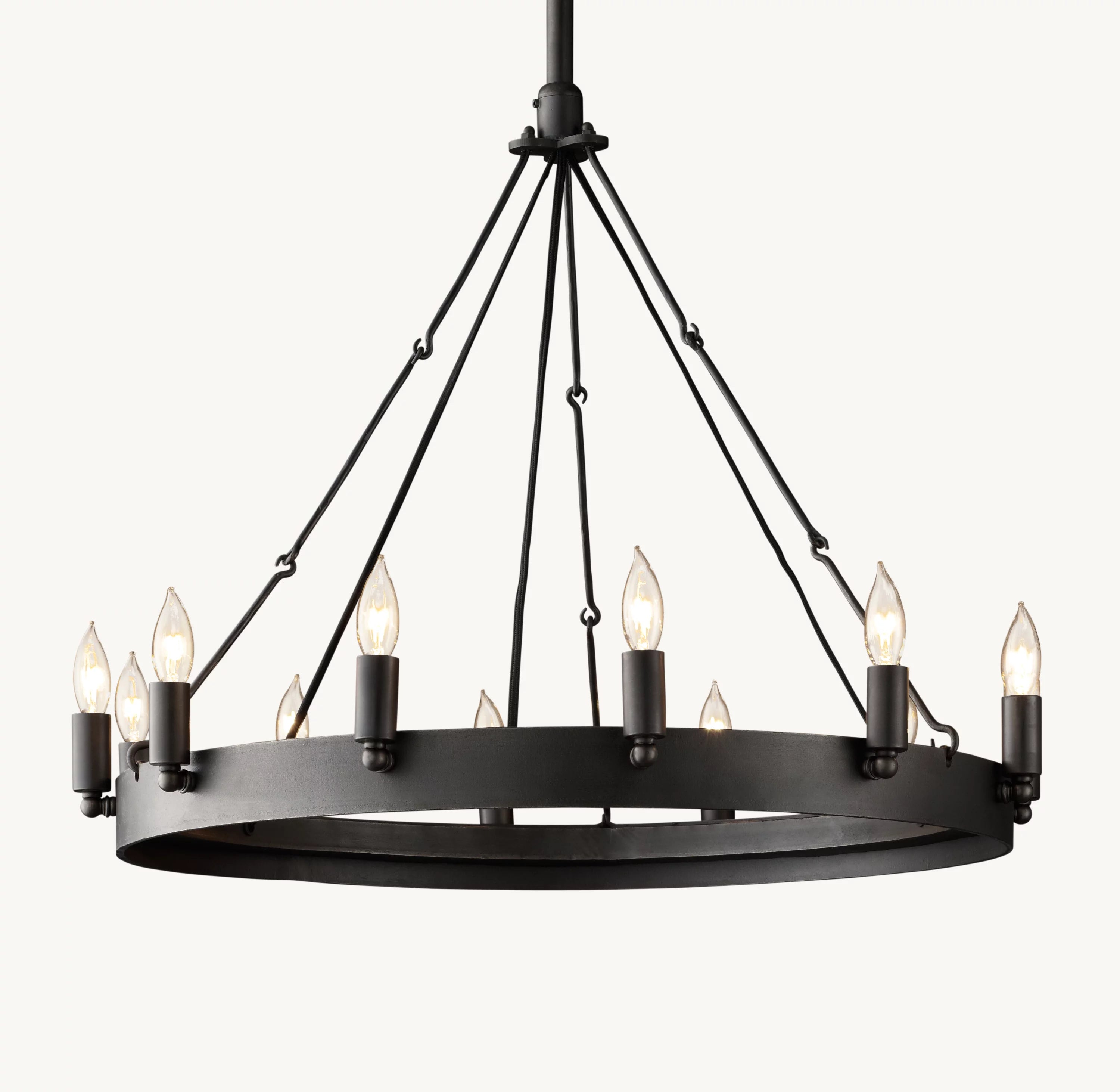 26 Inch Vintage Filament Bent Tip Candle Round Chandelier - Camino