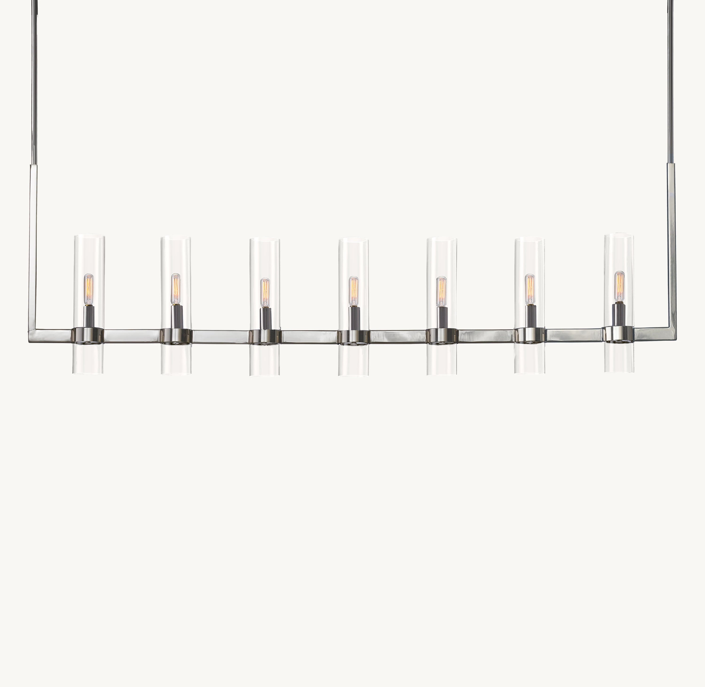 54 Inch Cylindrical Glass Candle Linear Chandelier - Ravelle