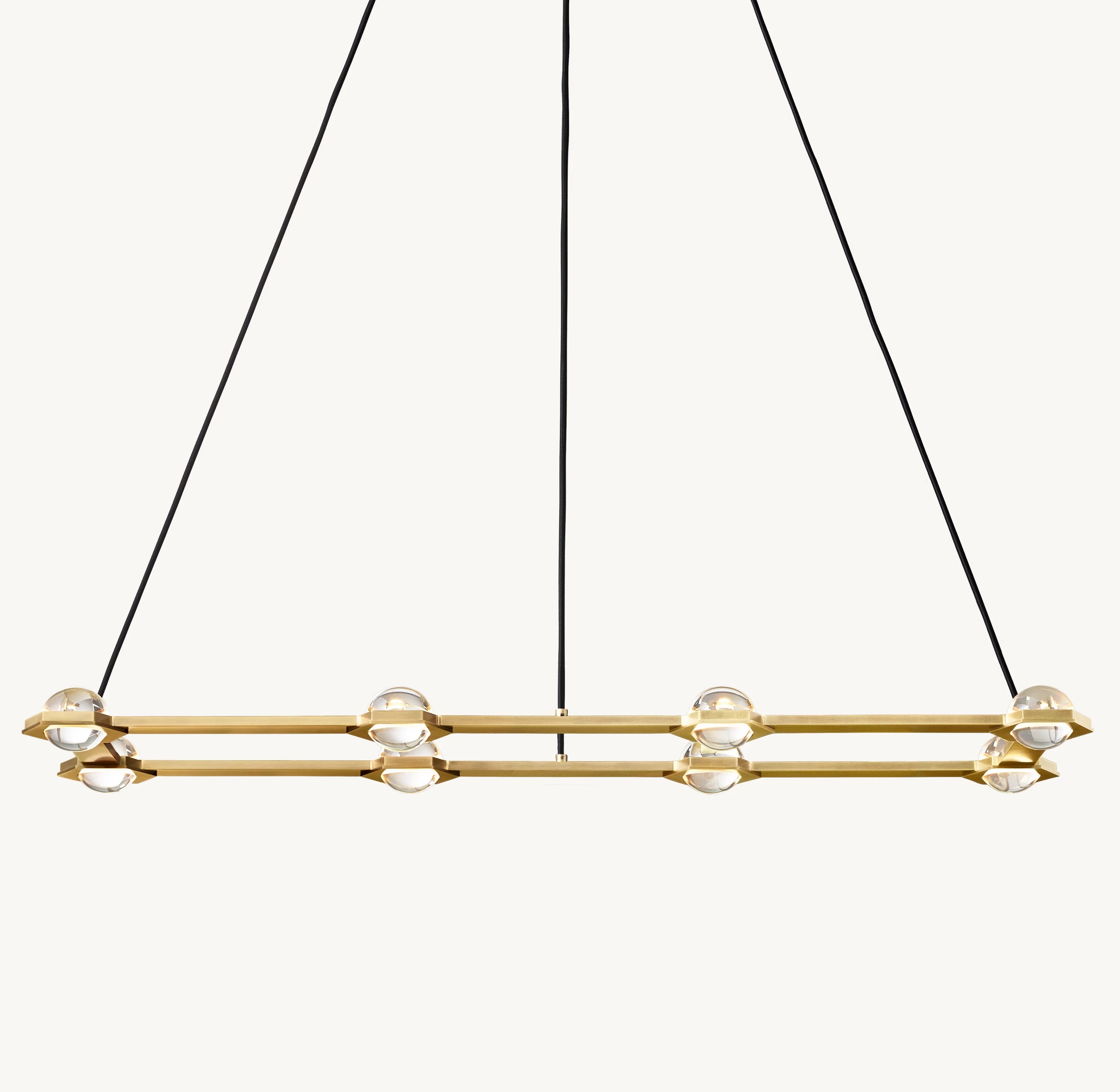 54 Inch Globe Crystal Rectangular Chandelier - Eclatant