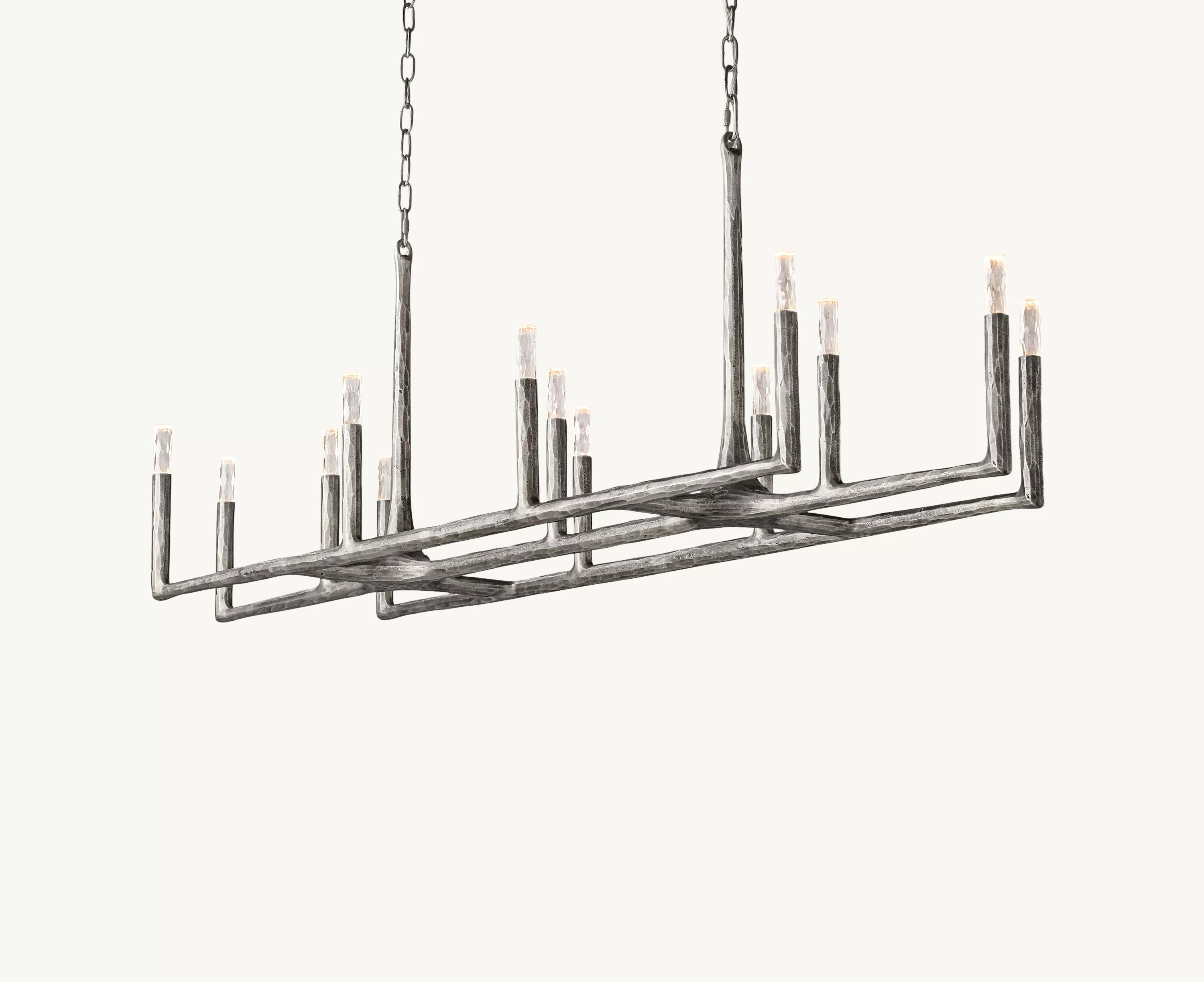 72 Inch Forged Candlestick Linear Chandelier - Thaddeus