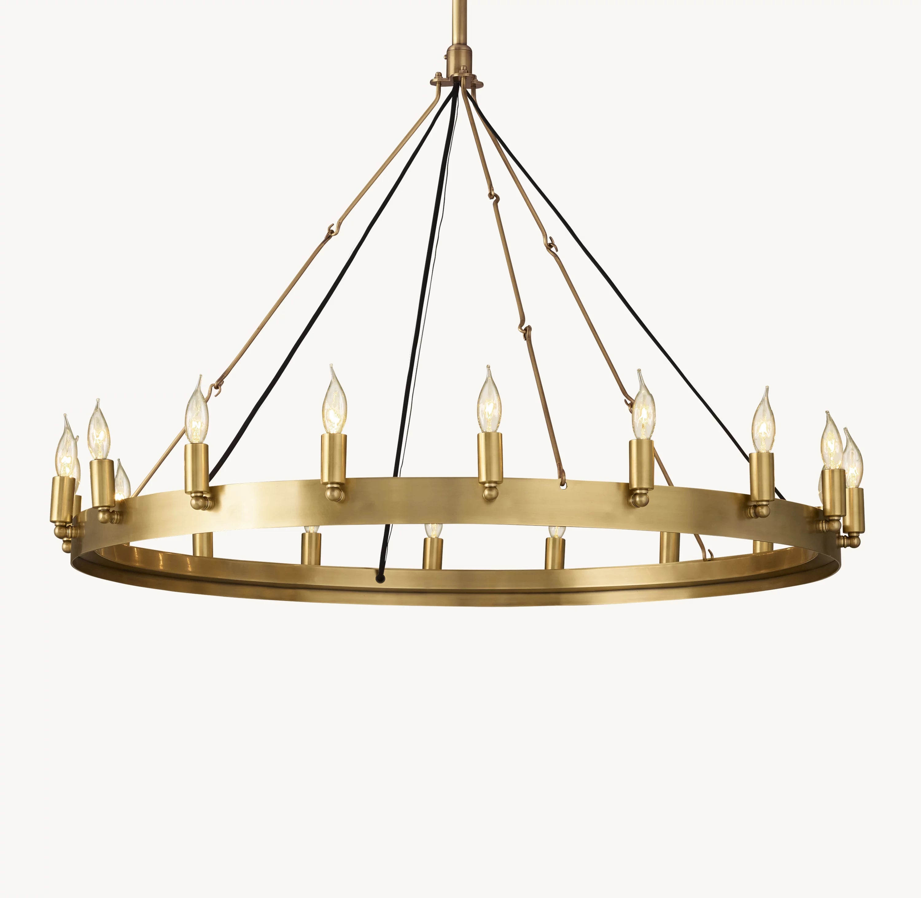 38 Inch Vintage Filament Bent Tip Candle Round Chandelier - Camino