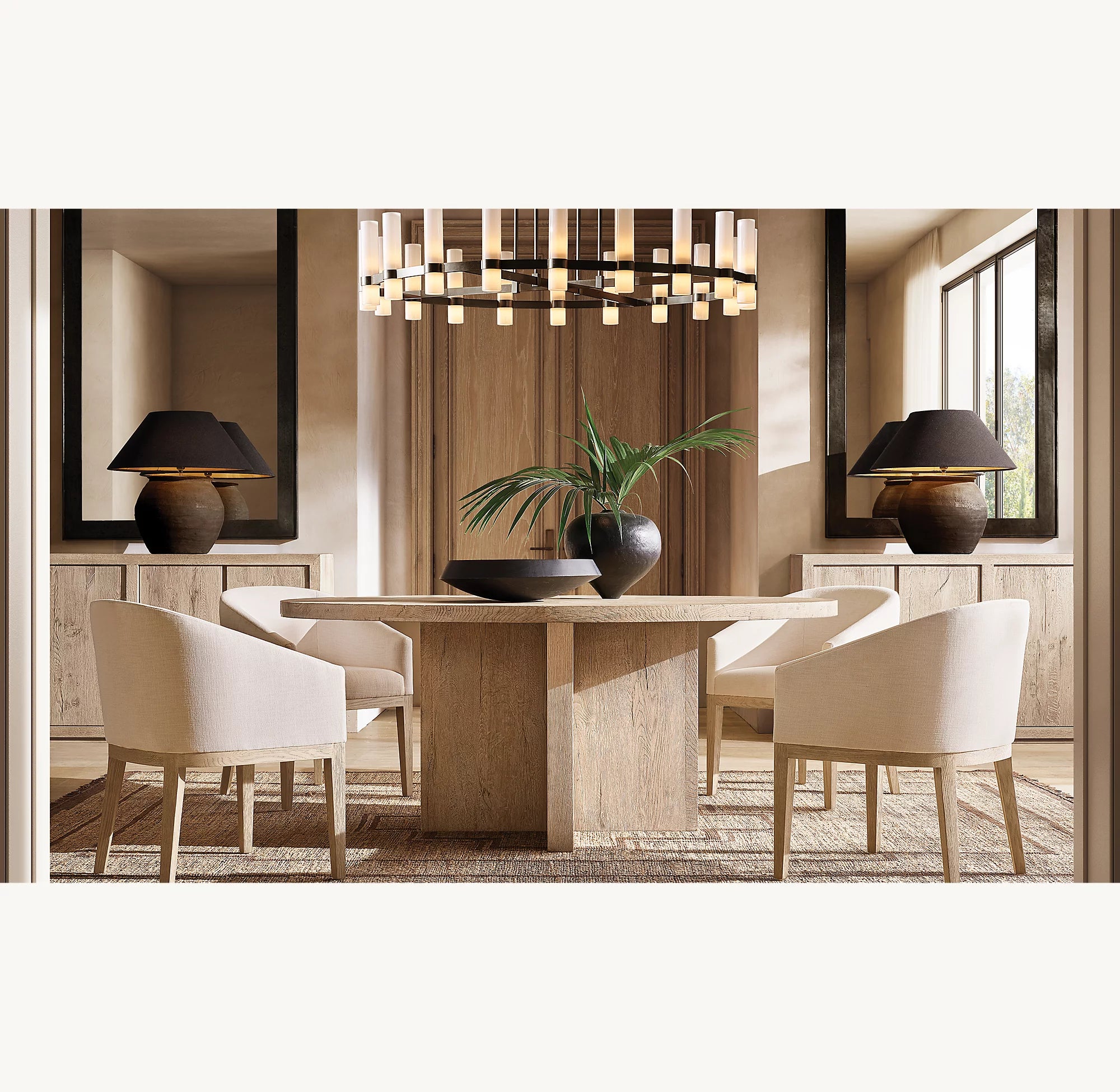 60 Inch Cylindrical Milk Glass Round Chandelier - Ravelle