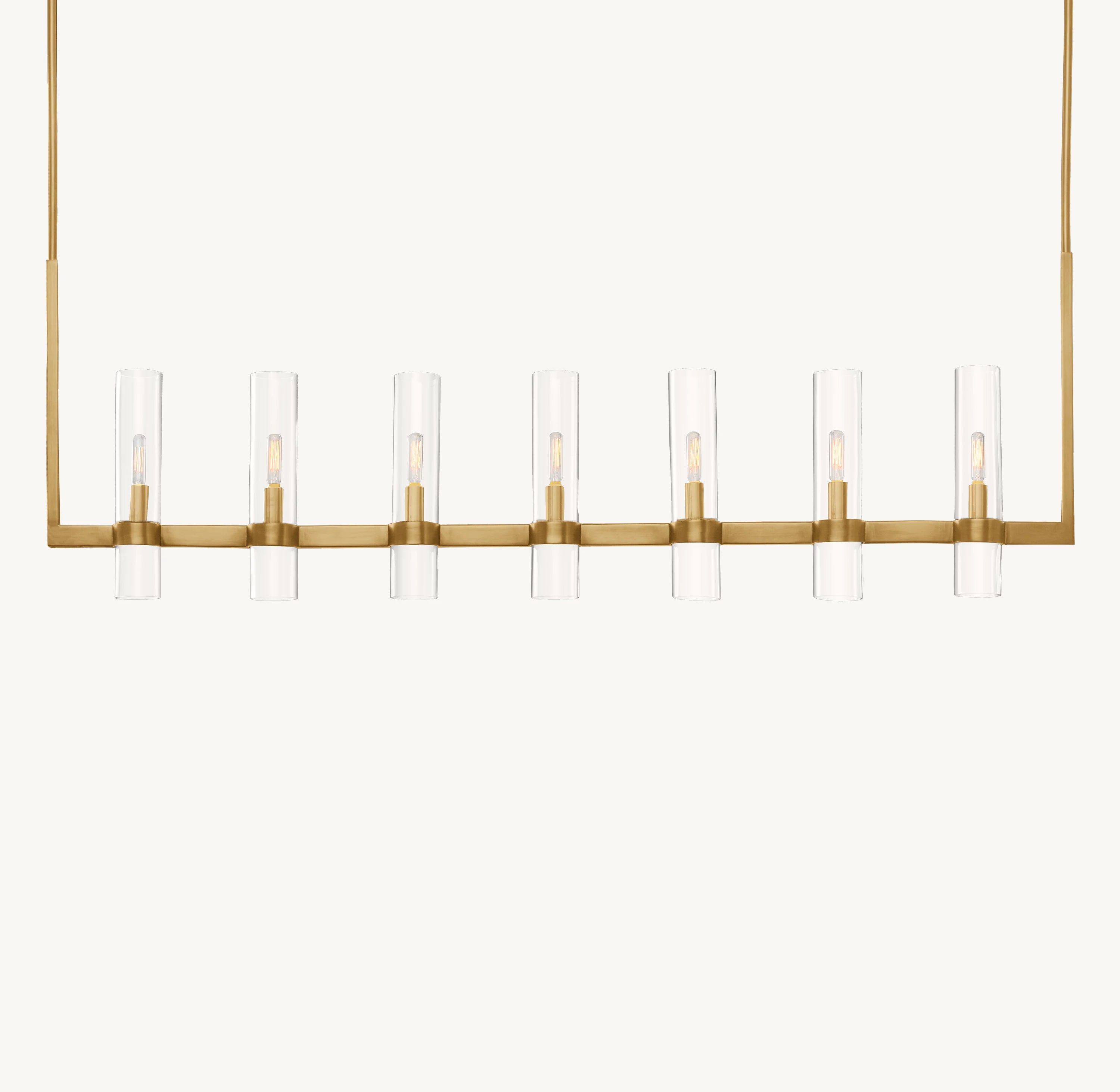 54 Inch Cylindrical Glass Candle Linear Chandelier - Ravelle