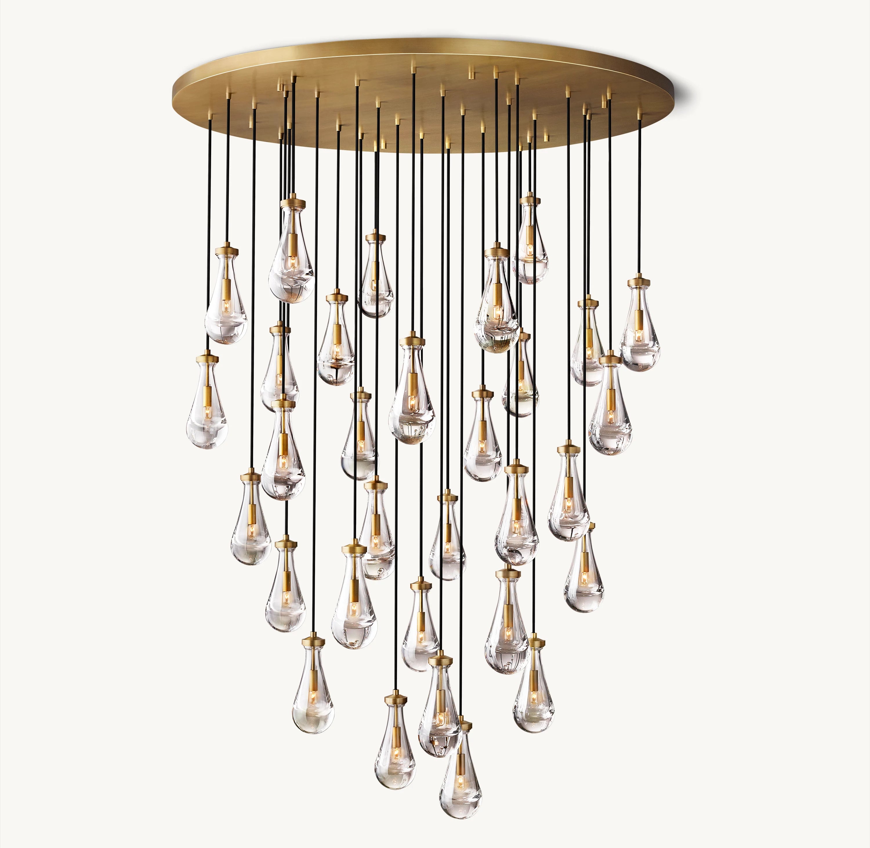 60 Inch Raindrop Glass Round Chandelier – Ava