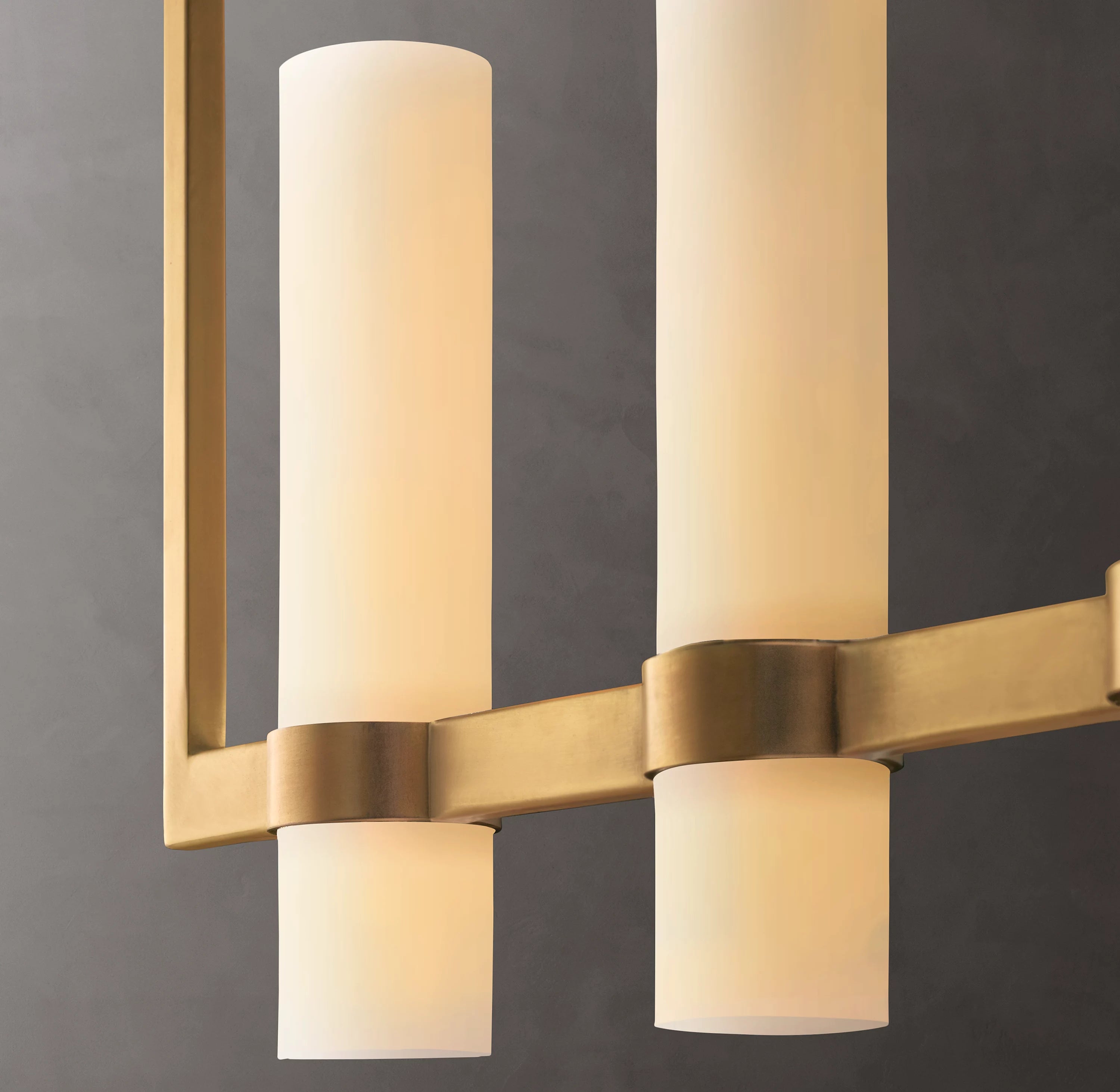 69 Inch Cylindrical Milk Glass Linear Chandelier - Ravelle