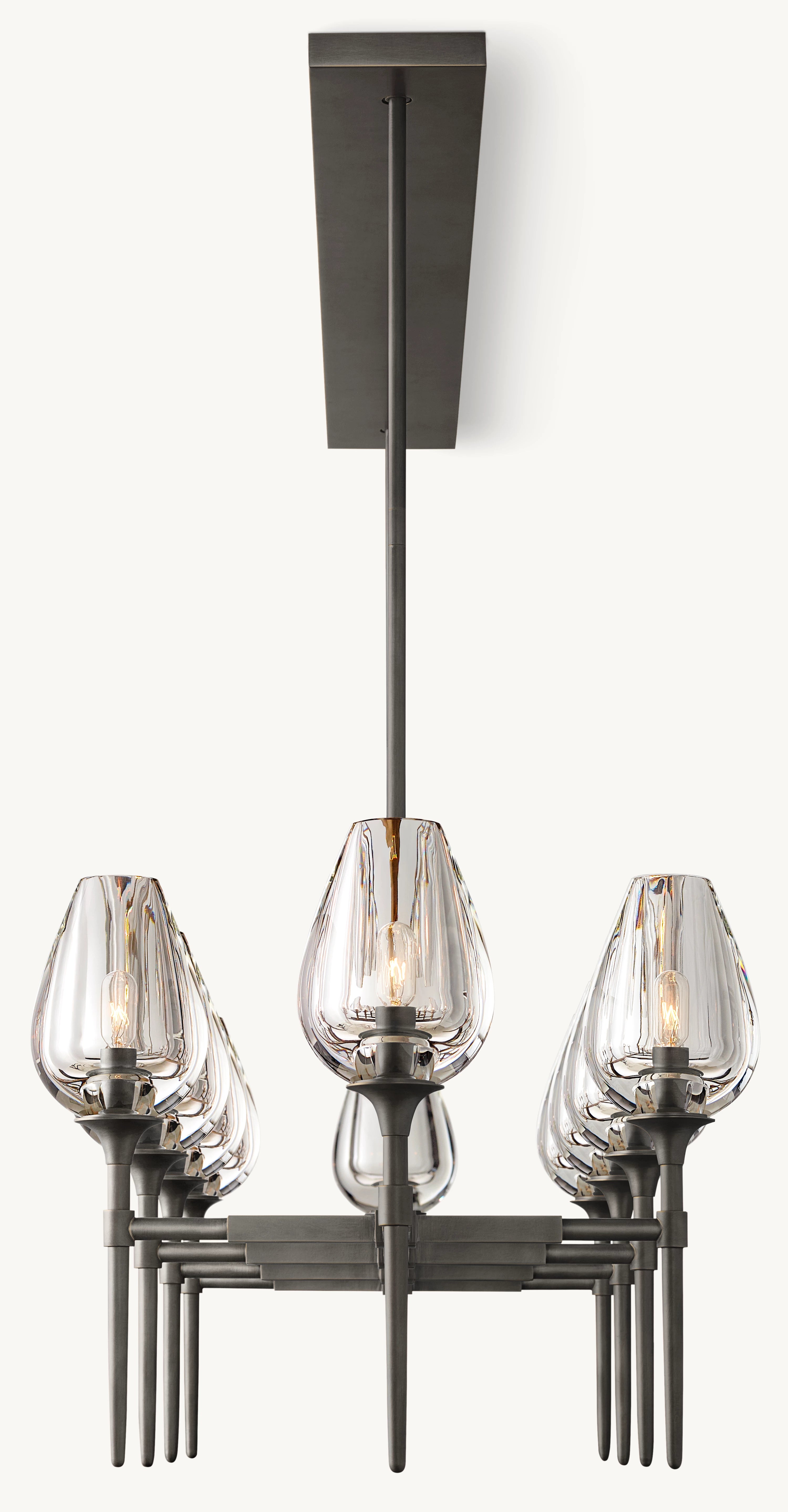 65 Inch Torchiere Crystal Linear Chandelier - Tulip