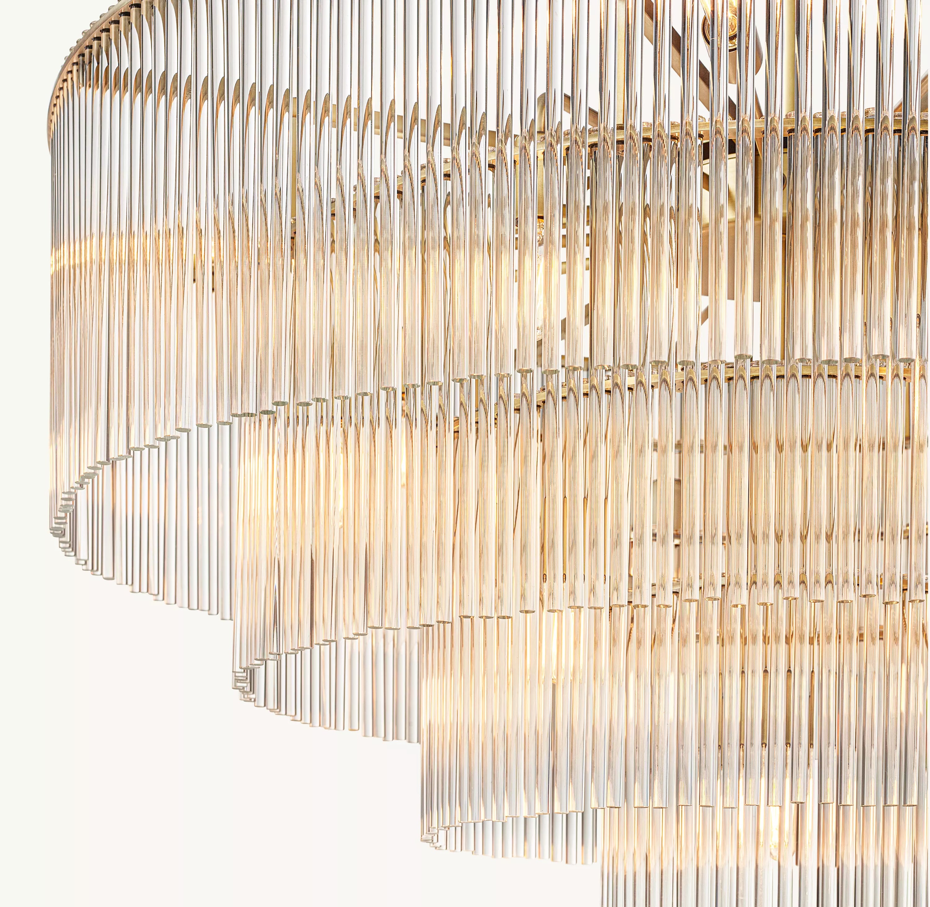 40 Inch Crystal Rod Tiered Chandelier - Amadeo