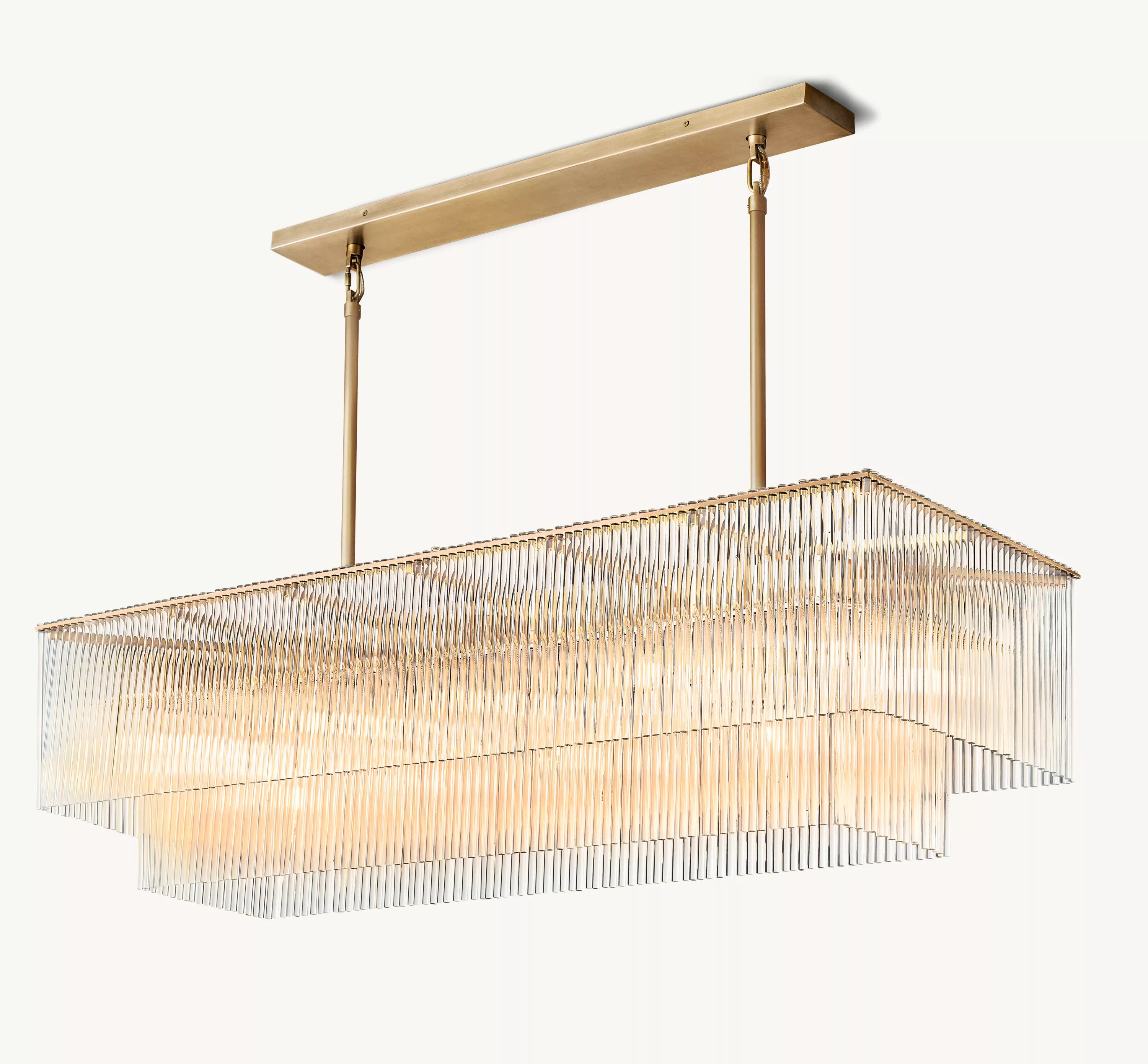 54 Inch Crystal Rod Rectangular Chandelier - Amadeo