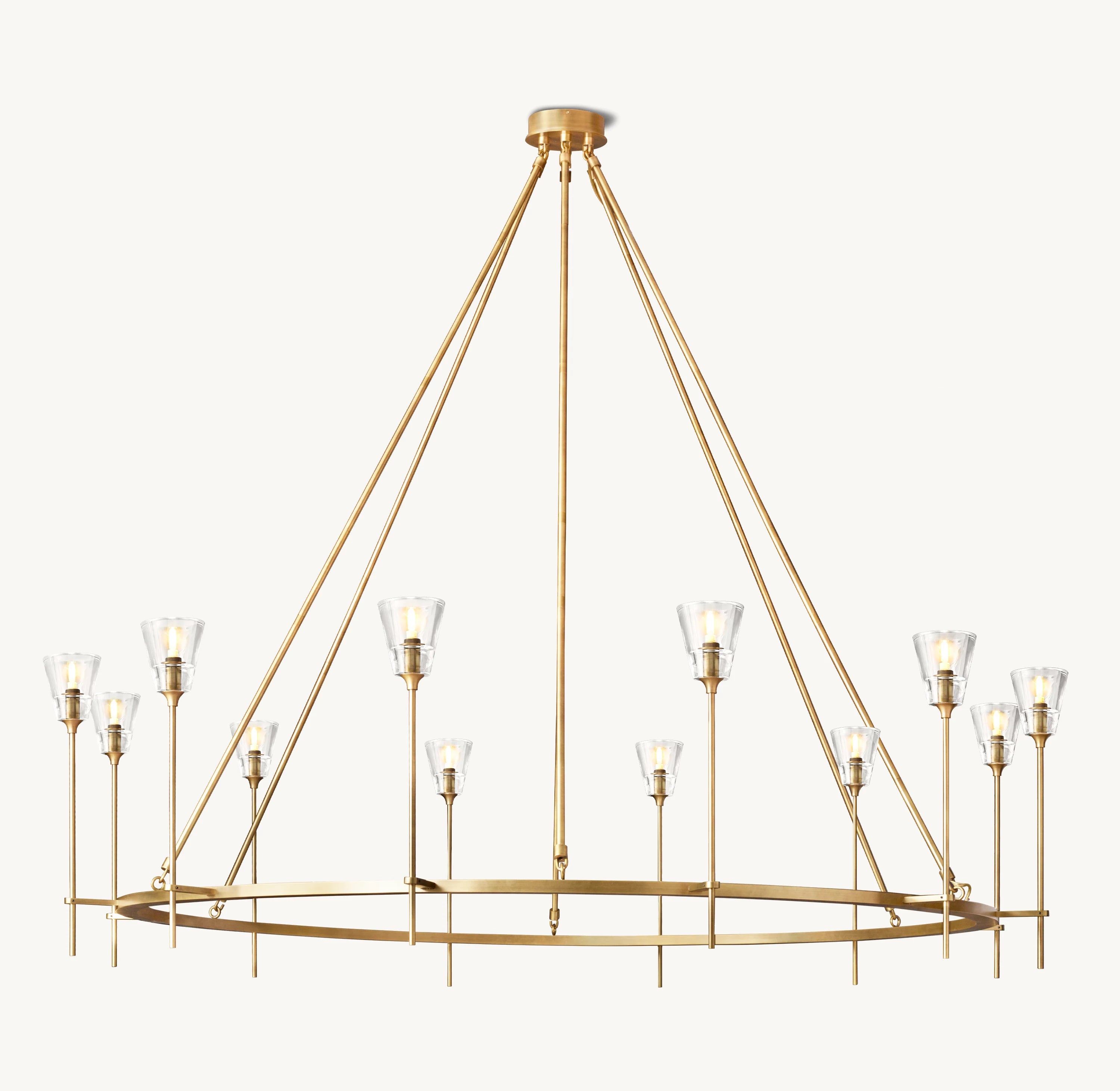 70 Inch Torch Round Chandelier - Verre