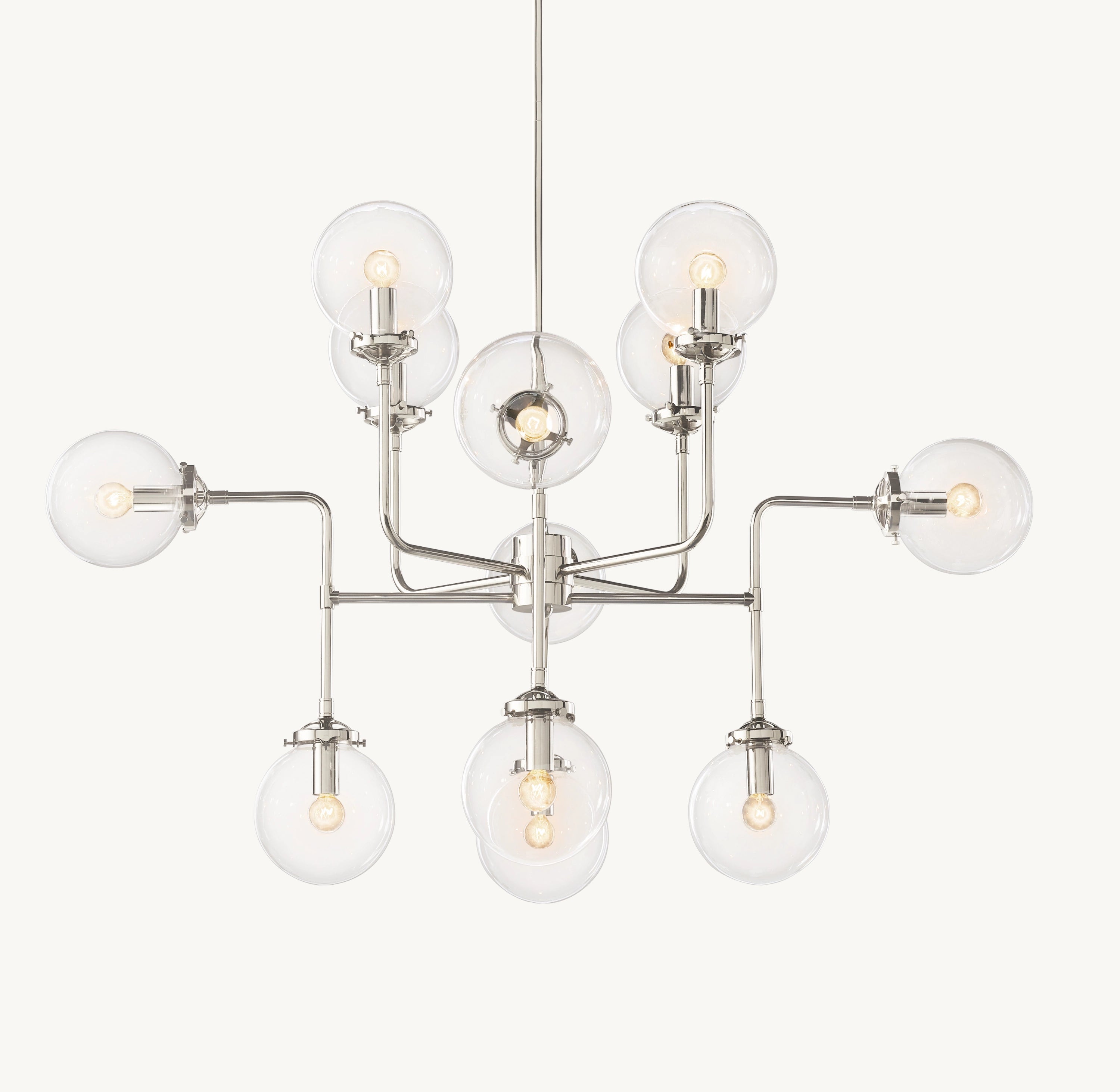 34 Inch Clear Glass Sputnik Globe Chandelier - Bistro
