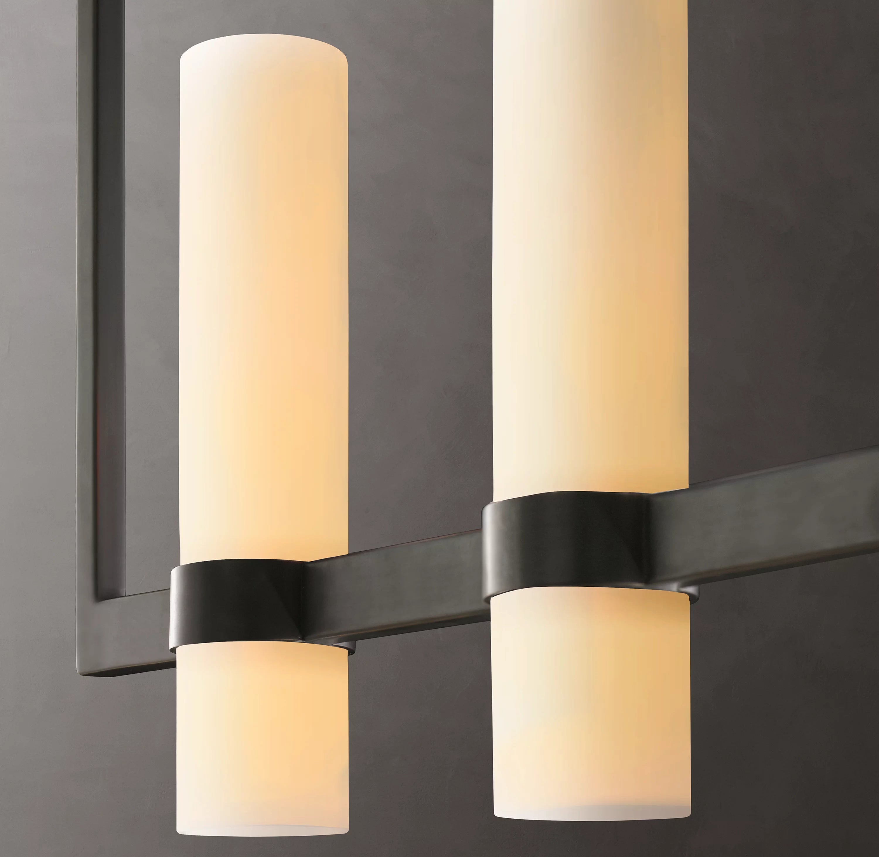 69 Inch Cylindrical Milk Glass Linear Chandelier - Ravelle