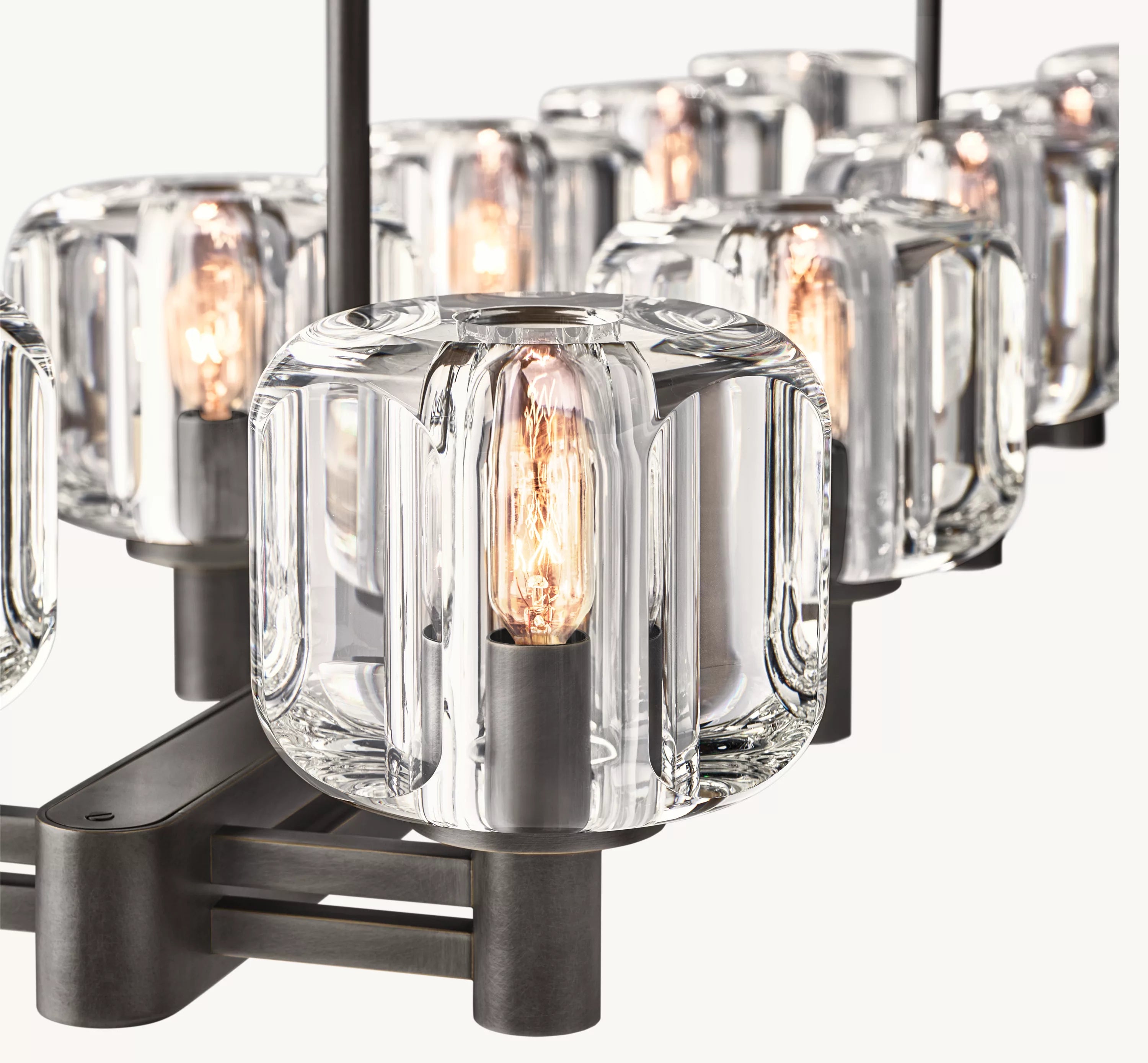 54 Inch Crystal Double Linear Candle Chandelier - Demaret