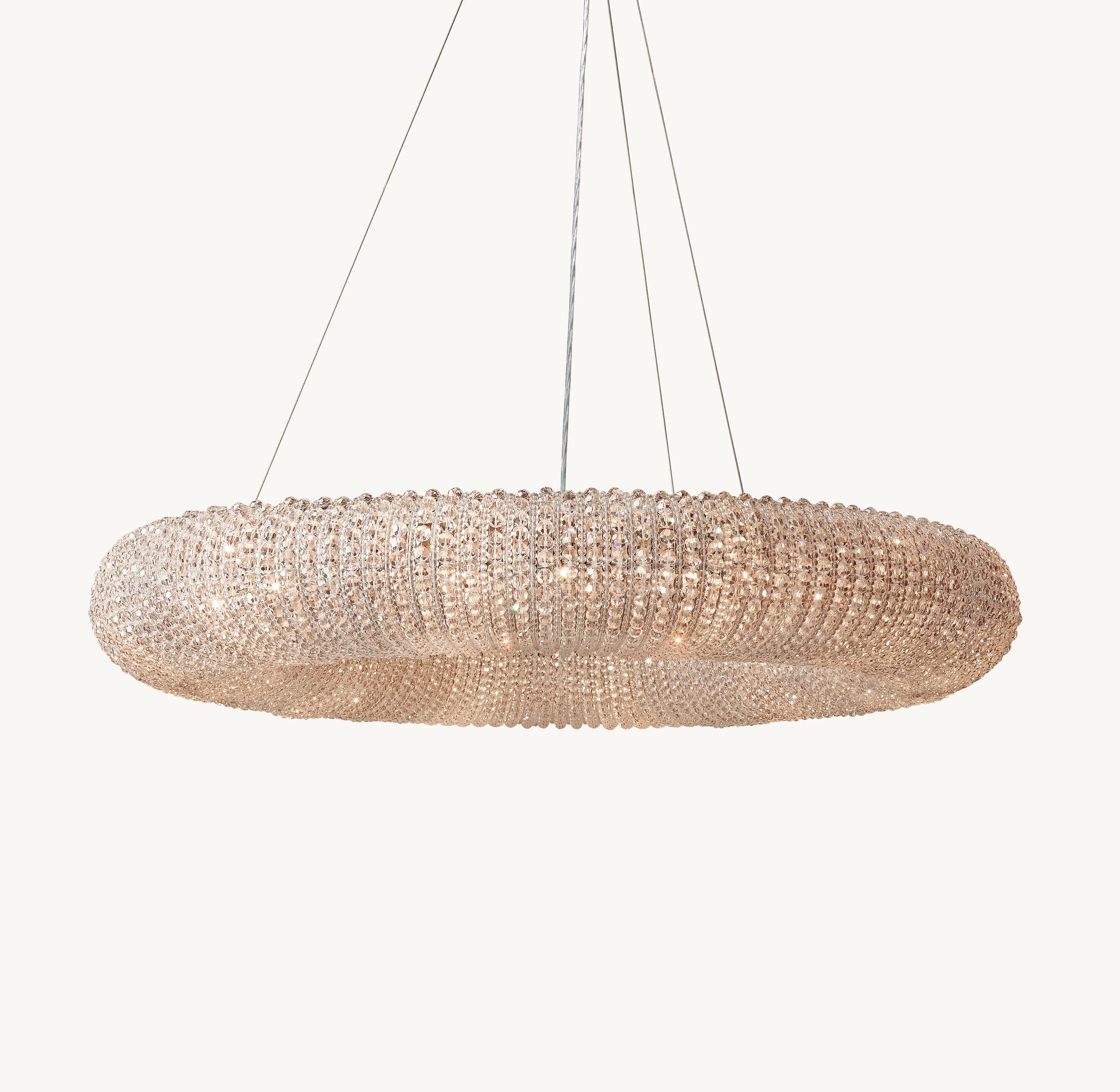 32 Inch Clear Crystal Bead Round Chandelier - Halo