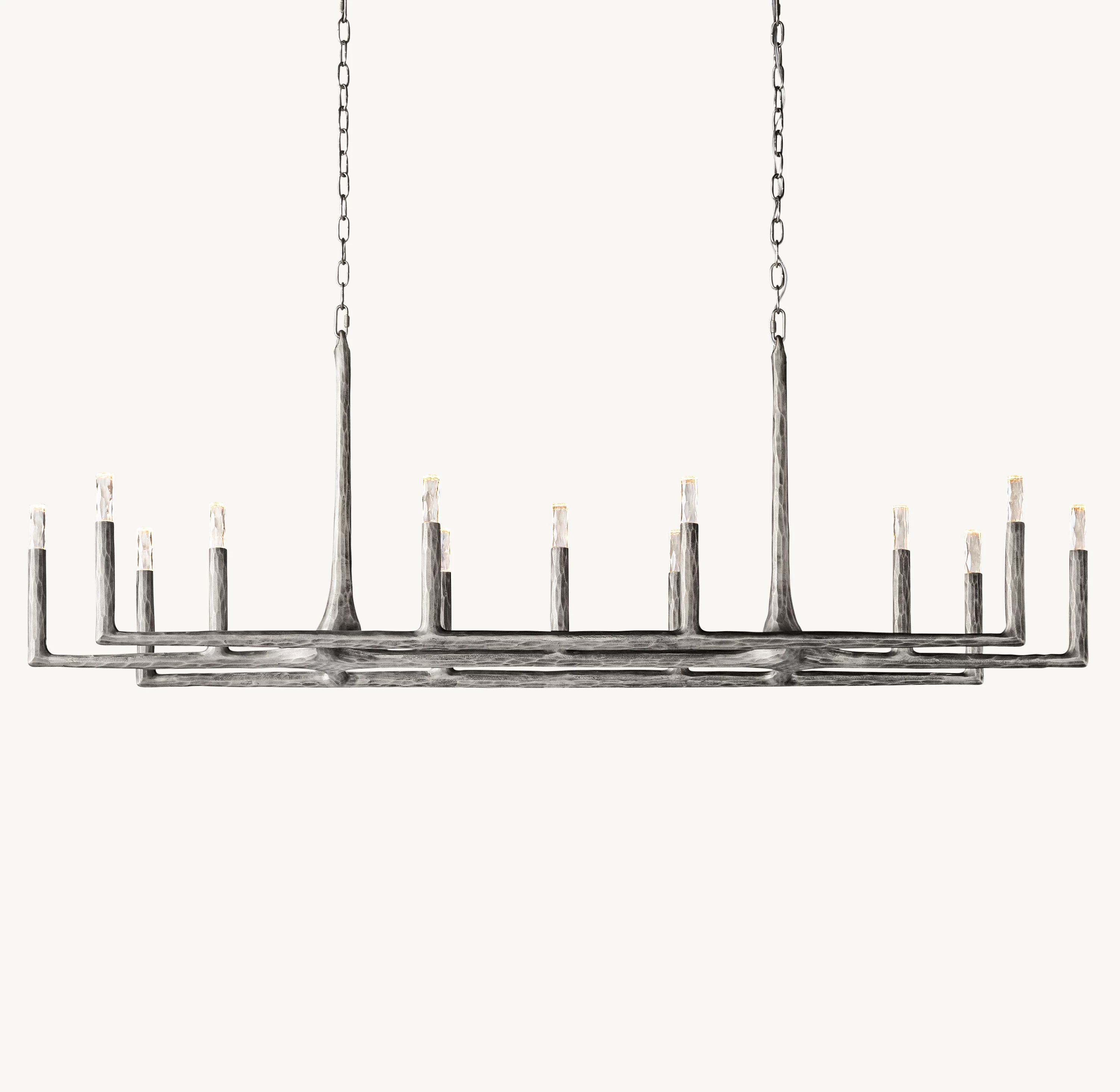 72 Inch Forged Candlestick Linear Chandelier - Thaddeus