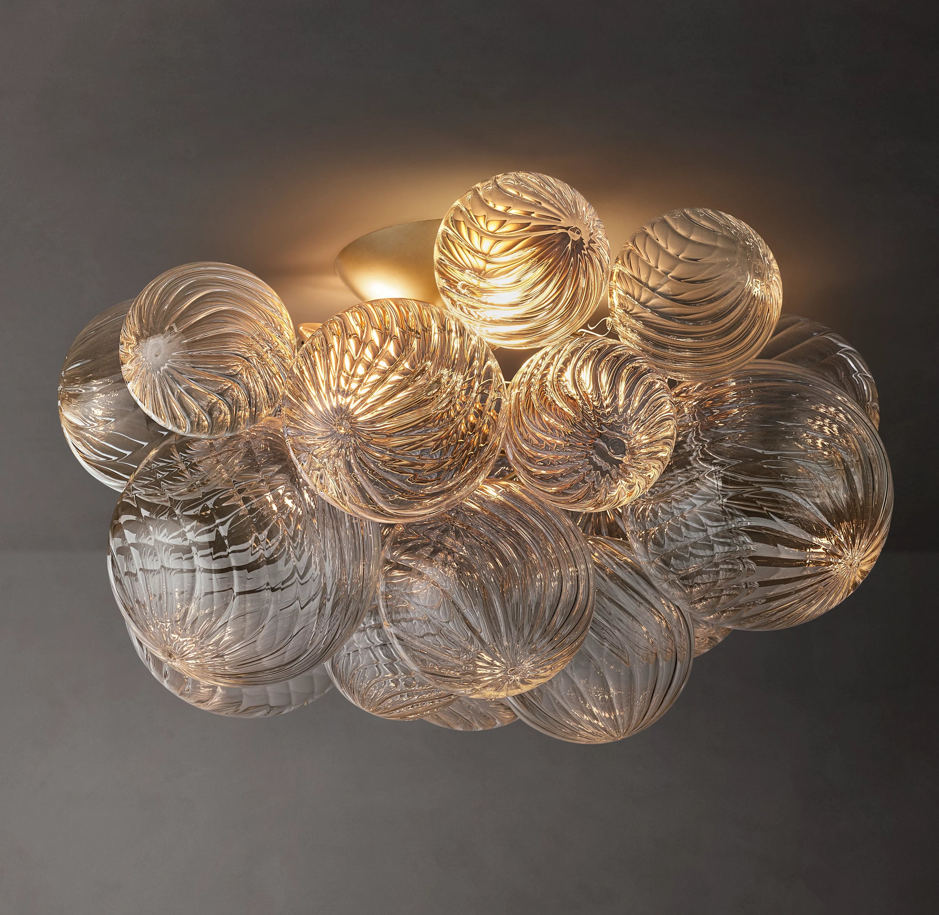 20 Inch Glass bubble Flush Mount Ceiling Light- Talia