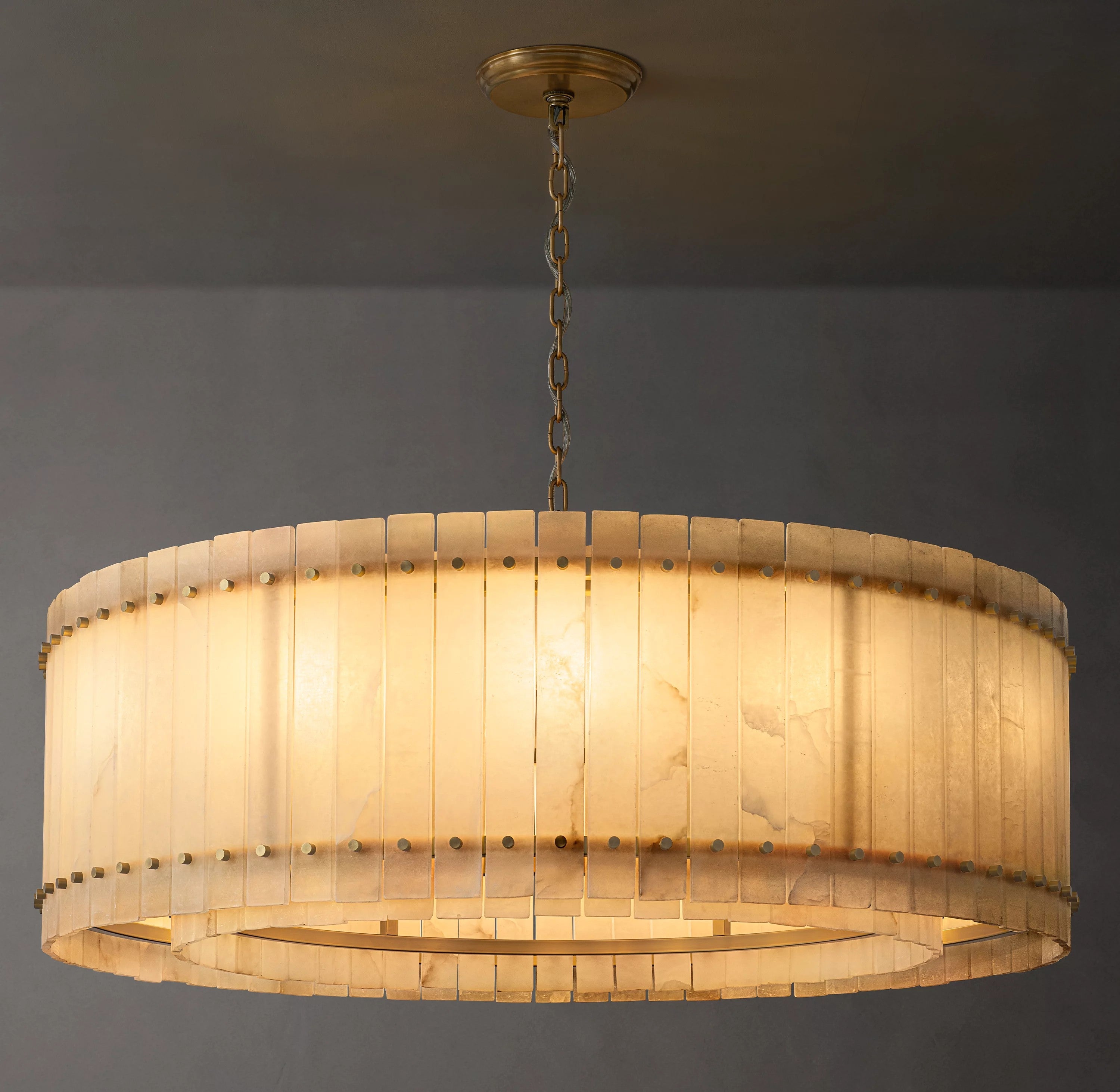48 Inch Alabaster Round Chandelier - San Marco