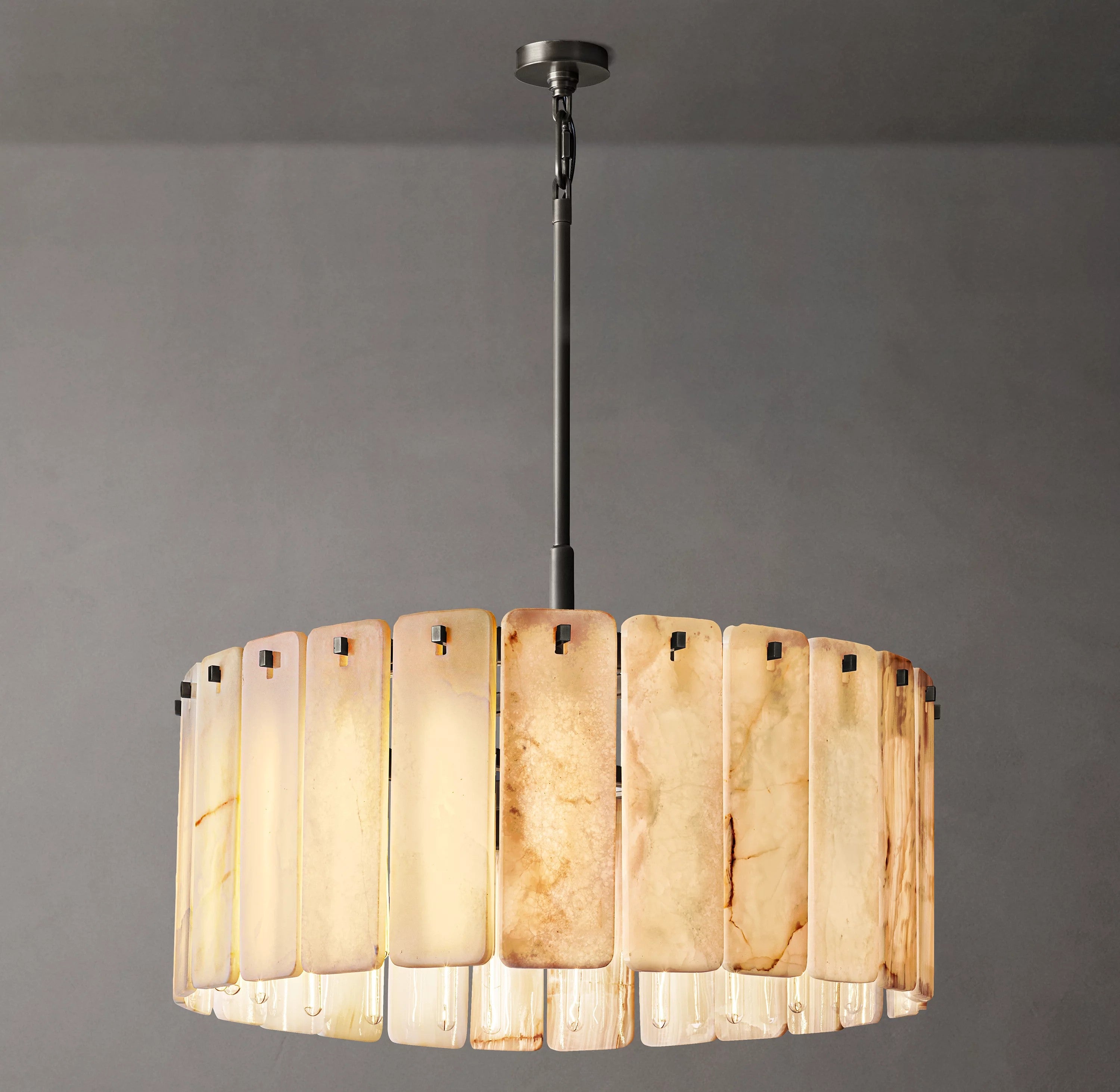 36 Inch Alabaster Round Chandelier - Calamette