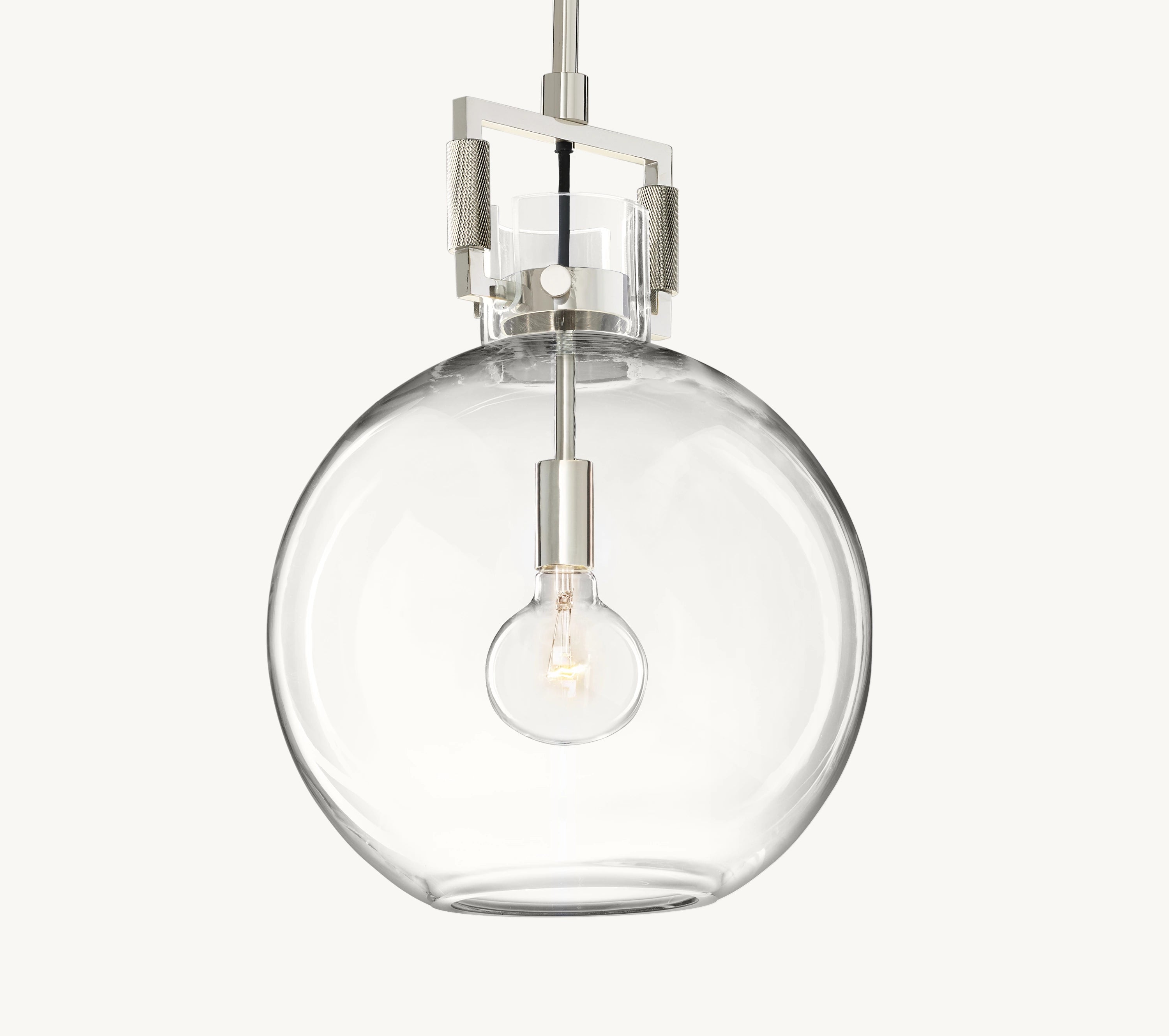 18 Inch Clear Glass Globe Pendant Light - Machinist