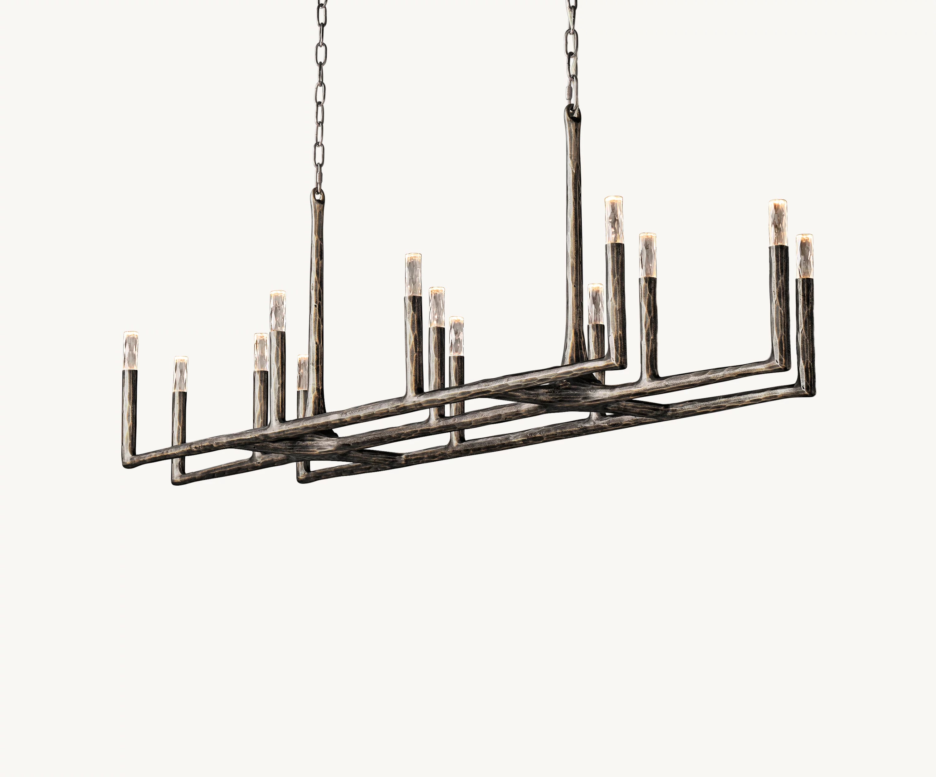 72 Inch Forged Candlestick Linear Chandelier - Thaddeus
