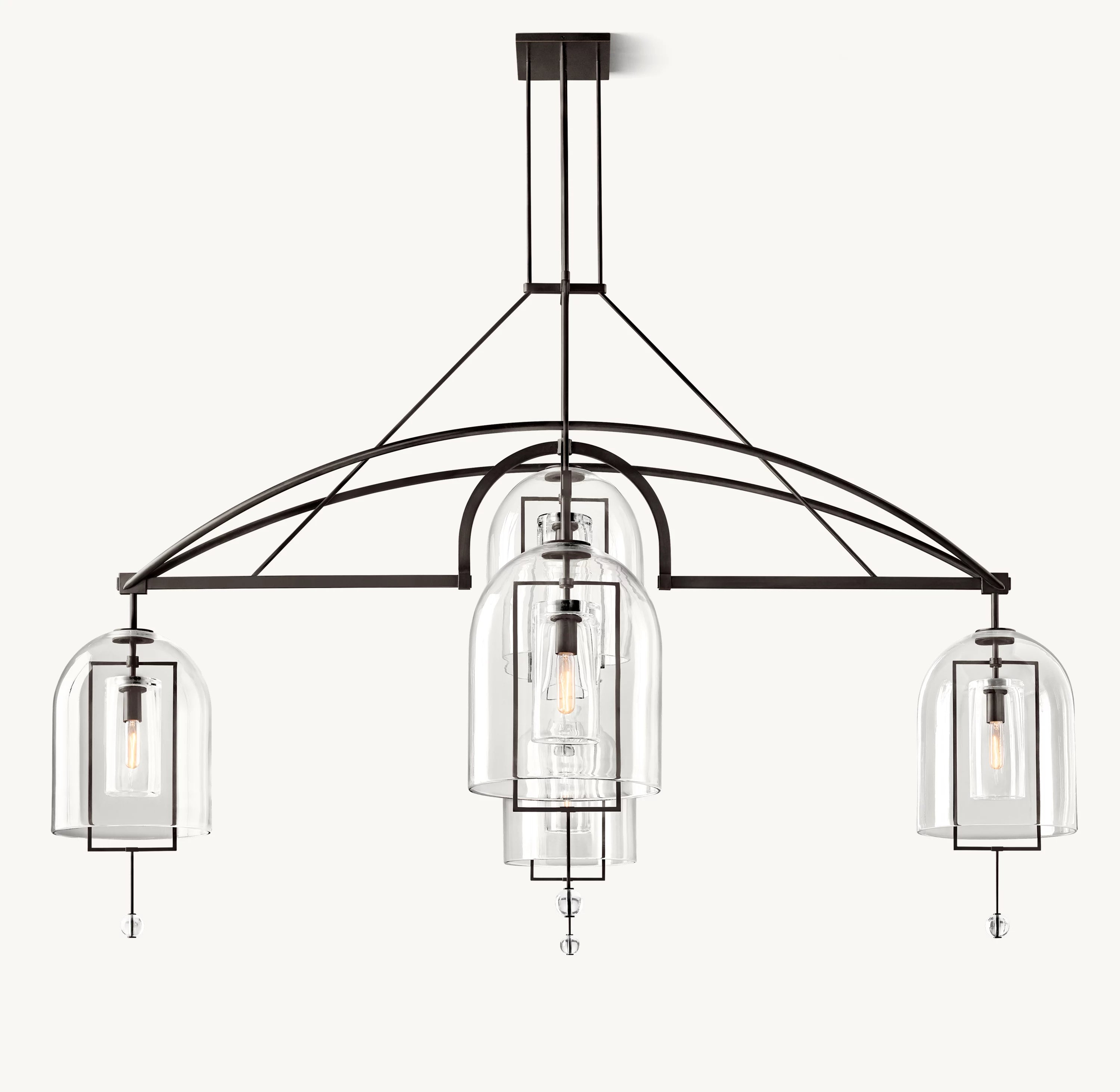 61 Inch Bell Glass Chandelier - Fulcrum