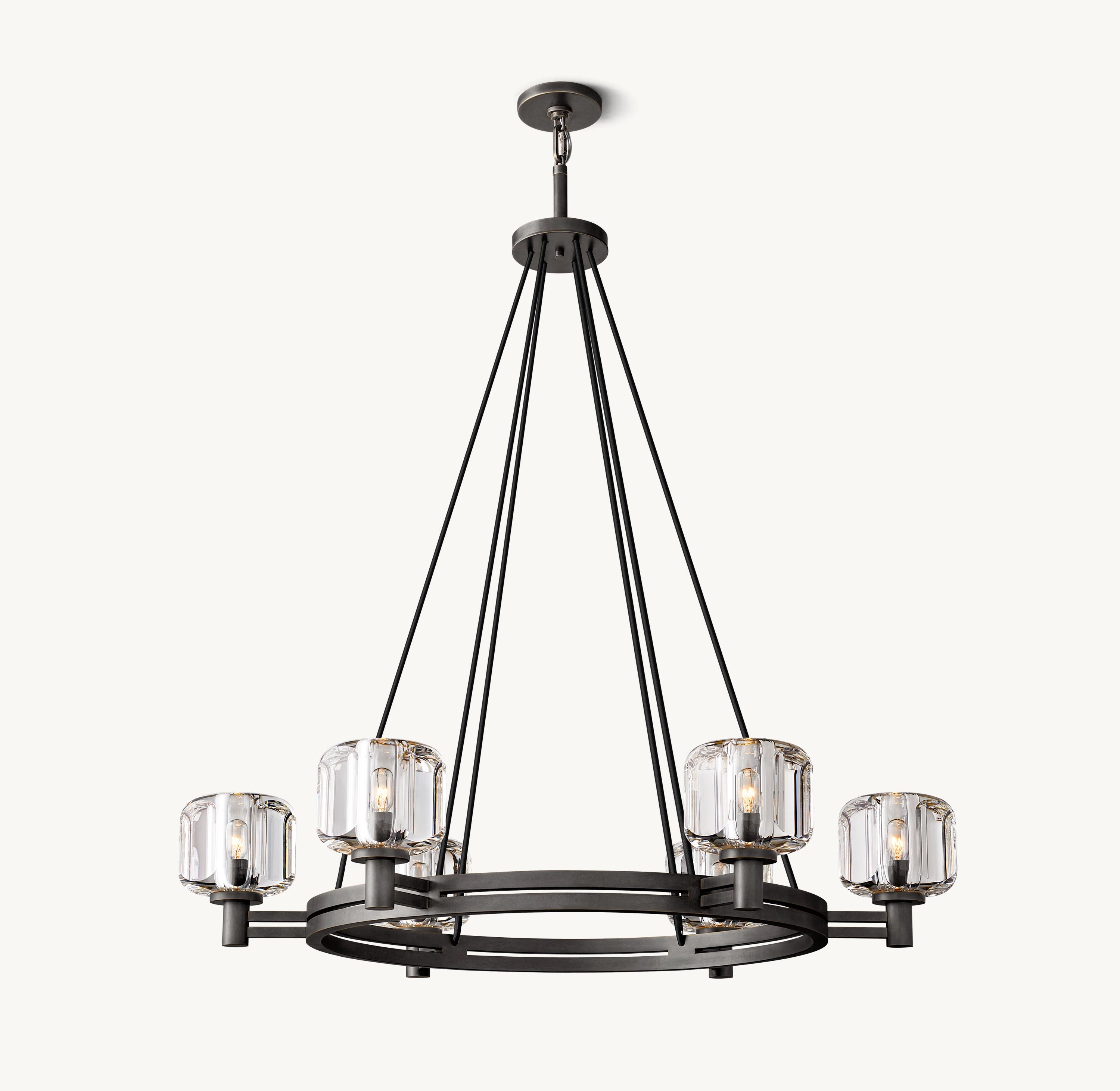 36 Inch Crystal Round Candle Chandelier - Demaret
