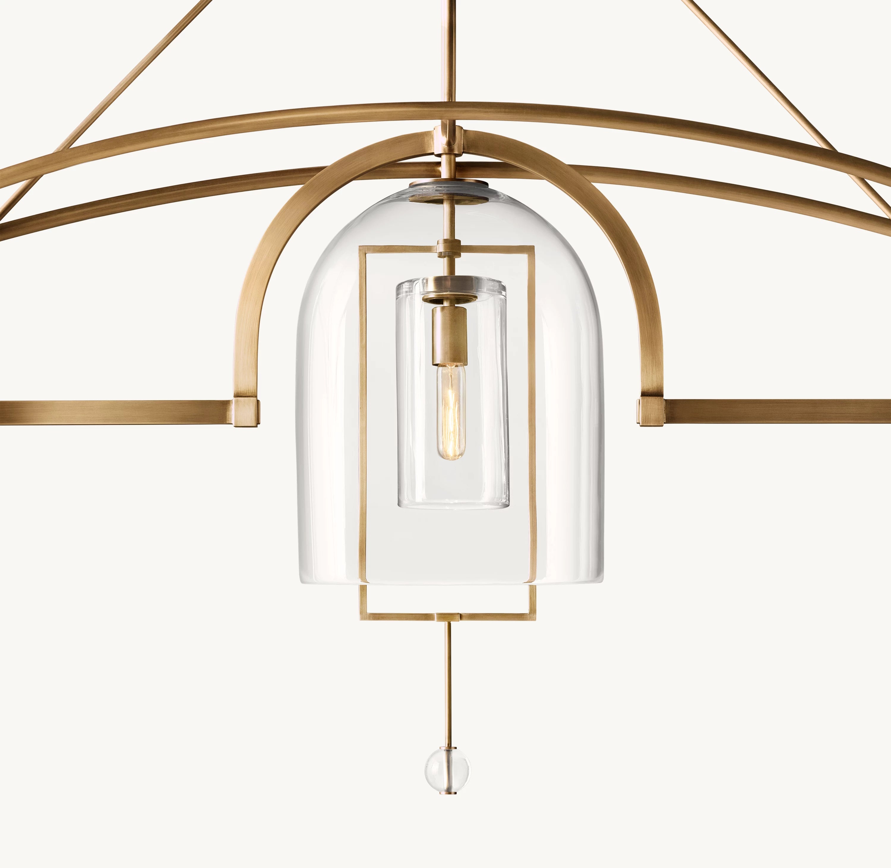 61 Inch Bell Glass Linear Chandelier - Fulcrum