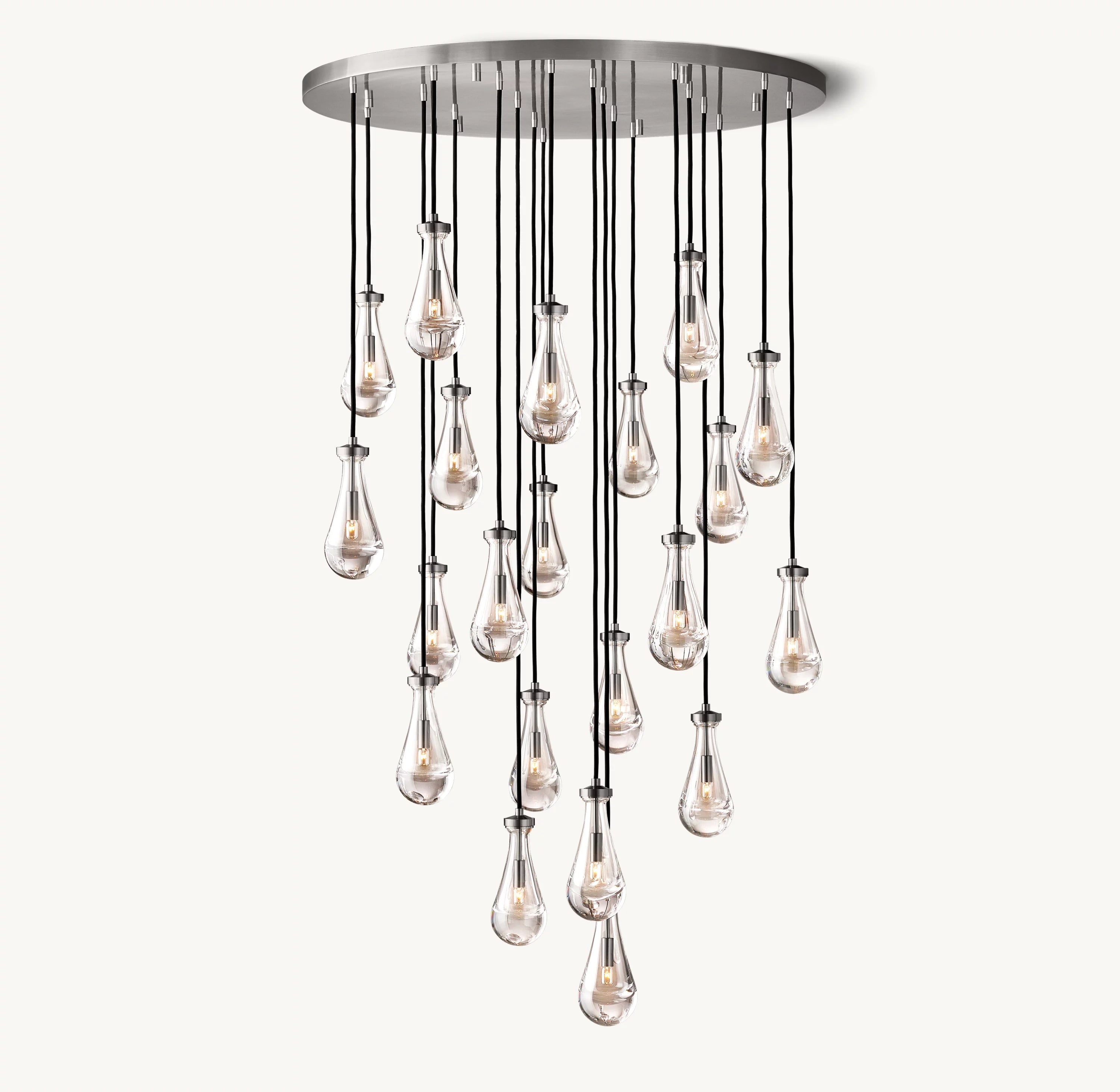 47 Inch Raindrop Glass Round Chandelier – Ava