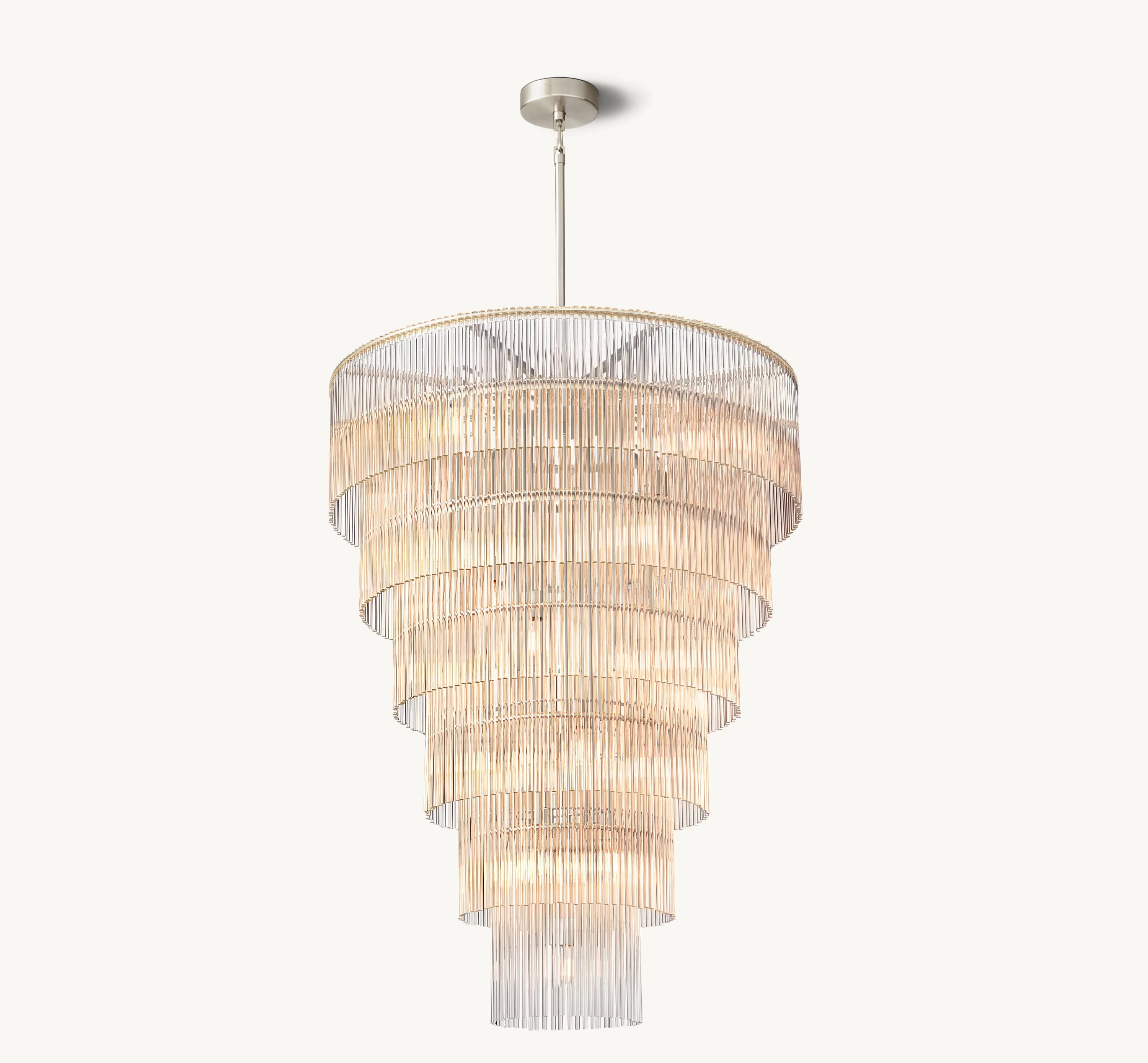 36 Inch Crystal Rod Tiered Chandelier - Amadeo