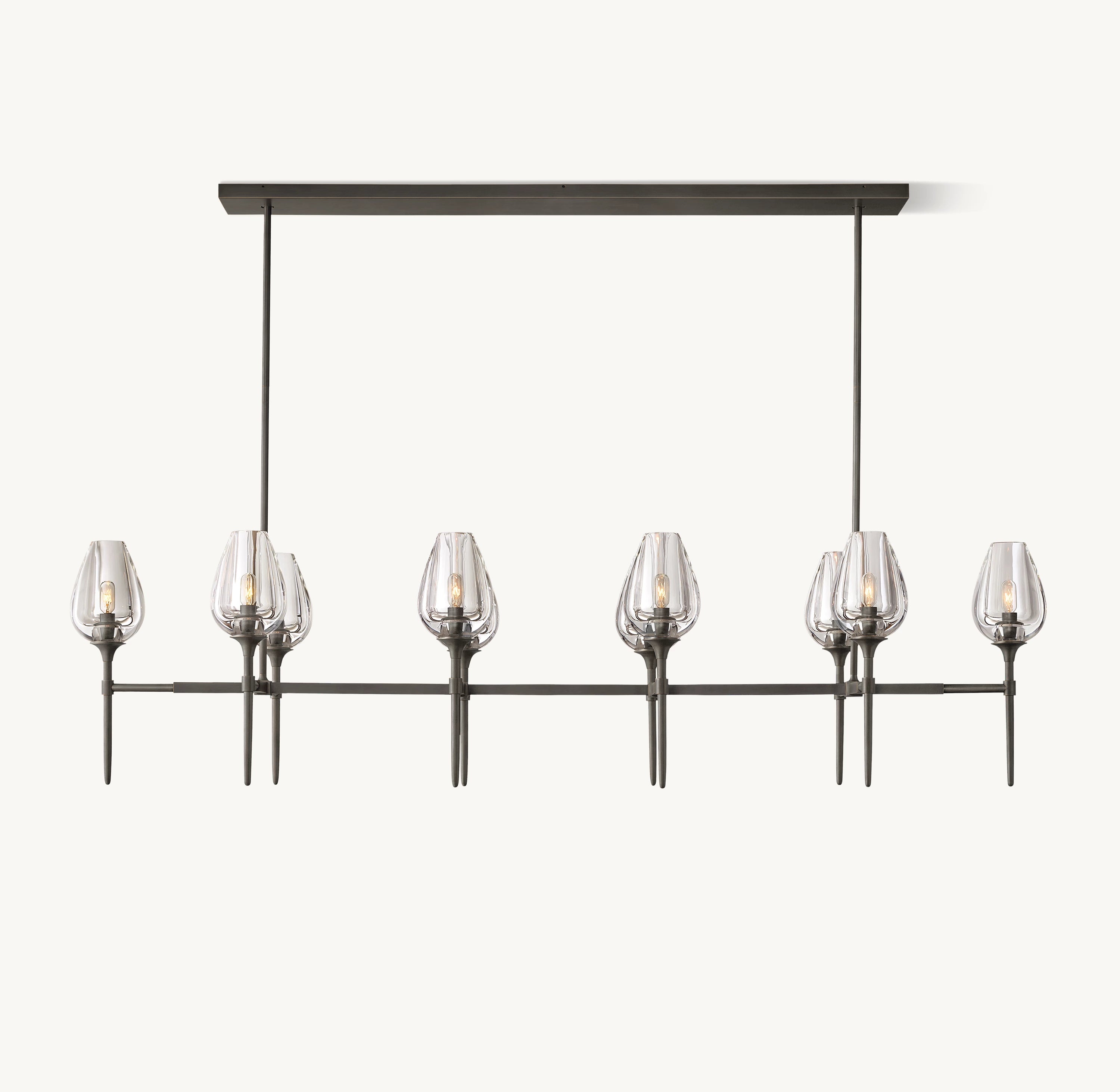 65 Inch Torchiere Crystal Linear Chandelier - Tulip
