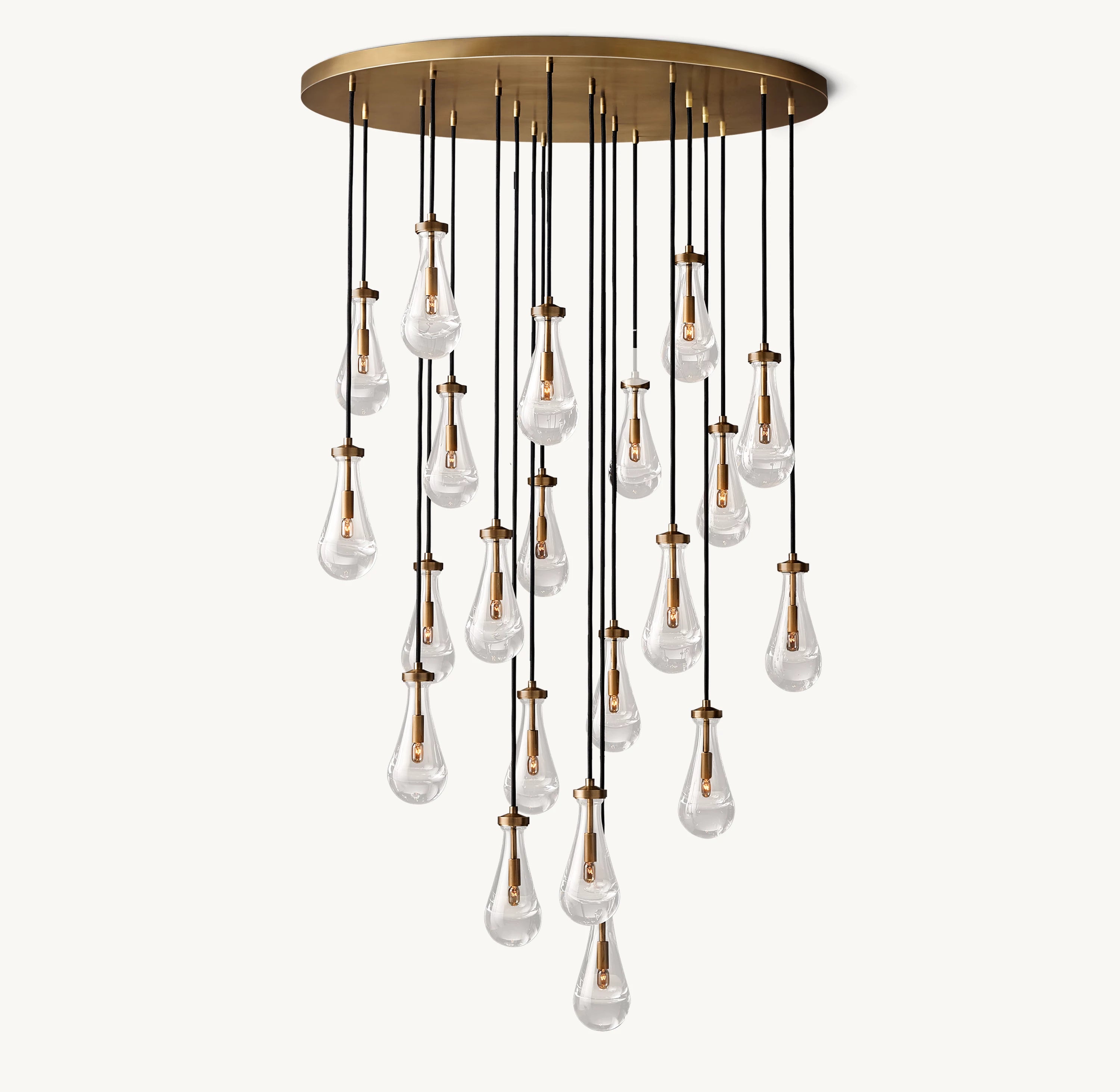 47 Inch Raindrop Glass Round Chandelier – Ava