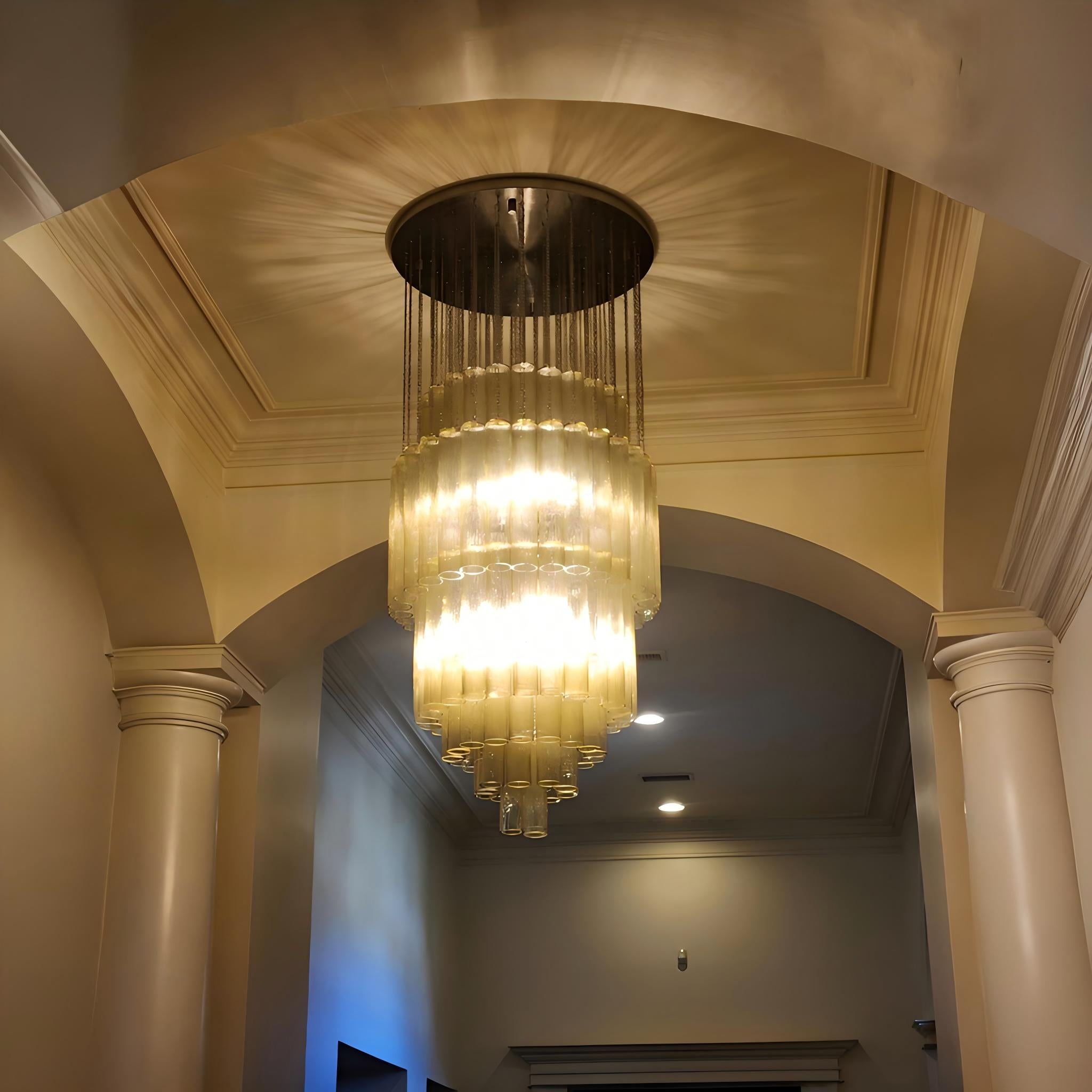 29 Inch Tronchi Murano Glass Tiered Chandelier - Serenella