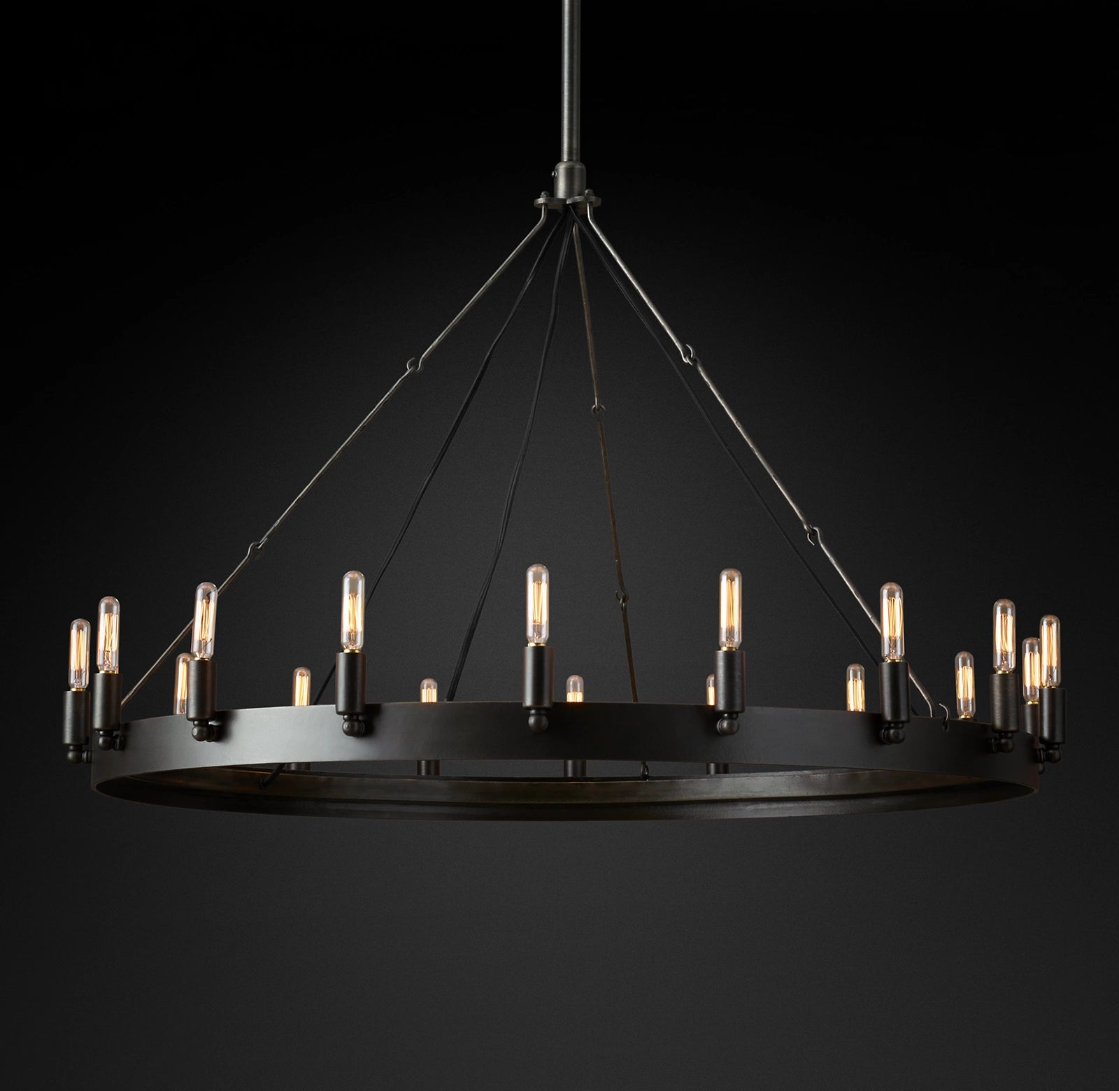 50 Inch Vintage Filament Tube Candle Round Chandelier - Camino