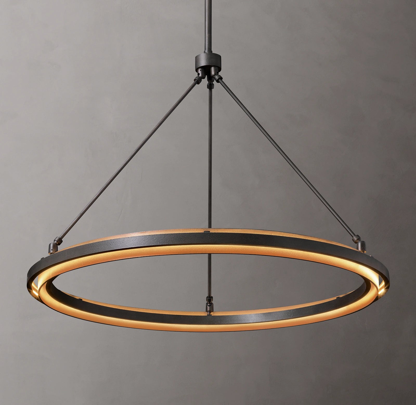 36 Inch Forged Iron Ring LED Chandelier - Peralta