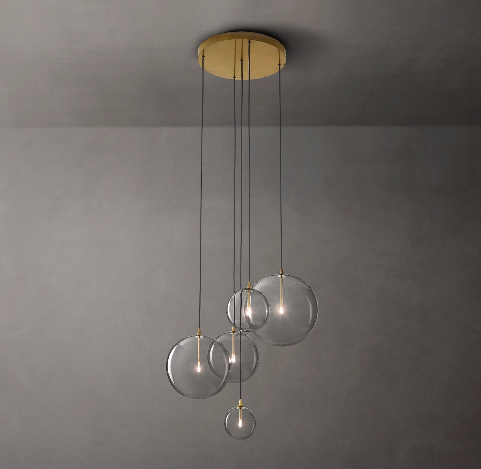 28 Inch Blown Glass Globe Cluster Chandelier - Mobile