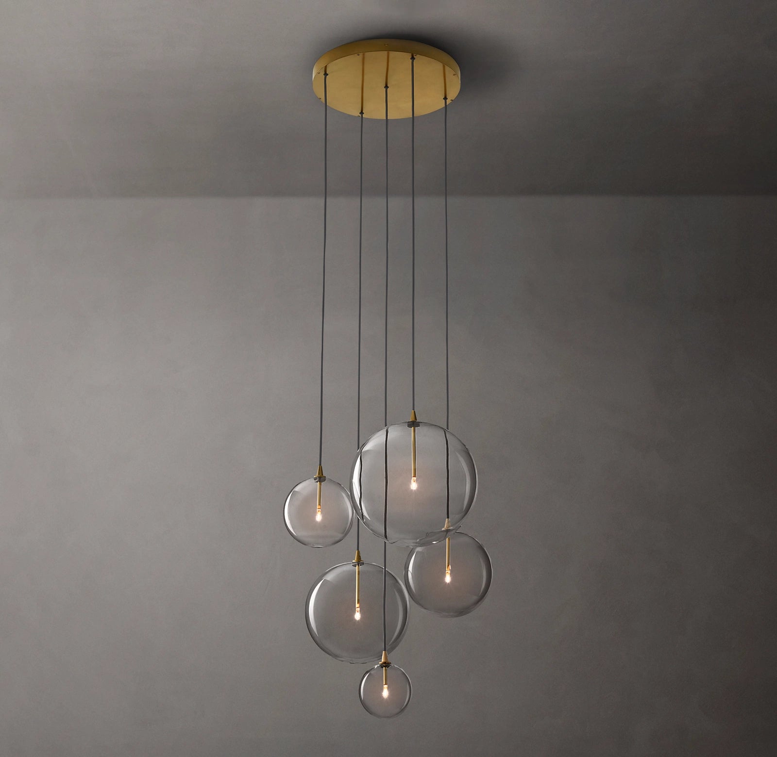 28 Inch Blown Glass Globe Cluster Chandelier - Mobile