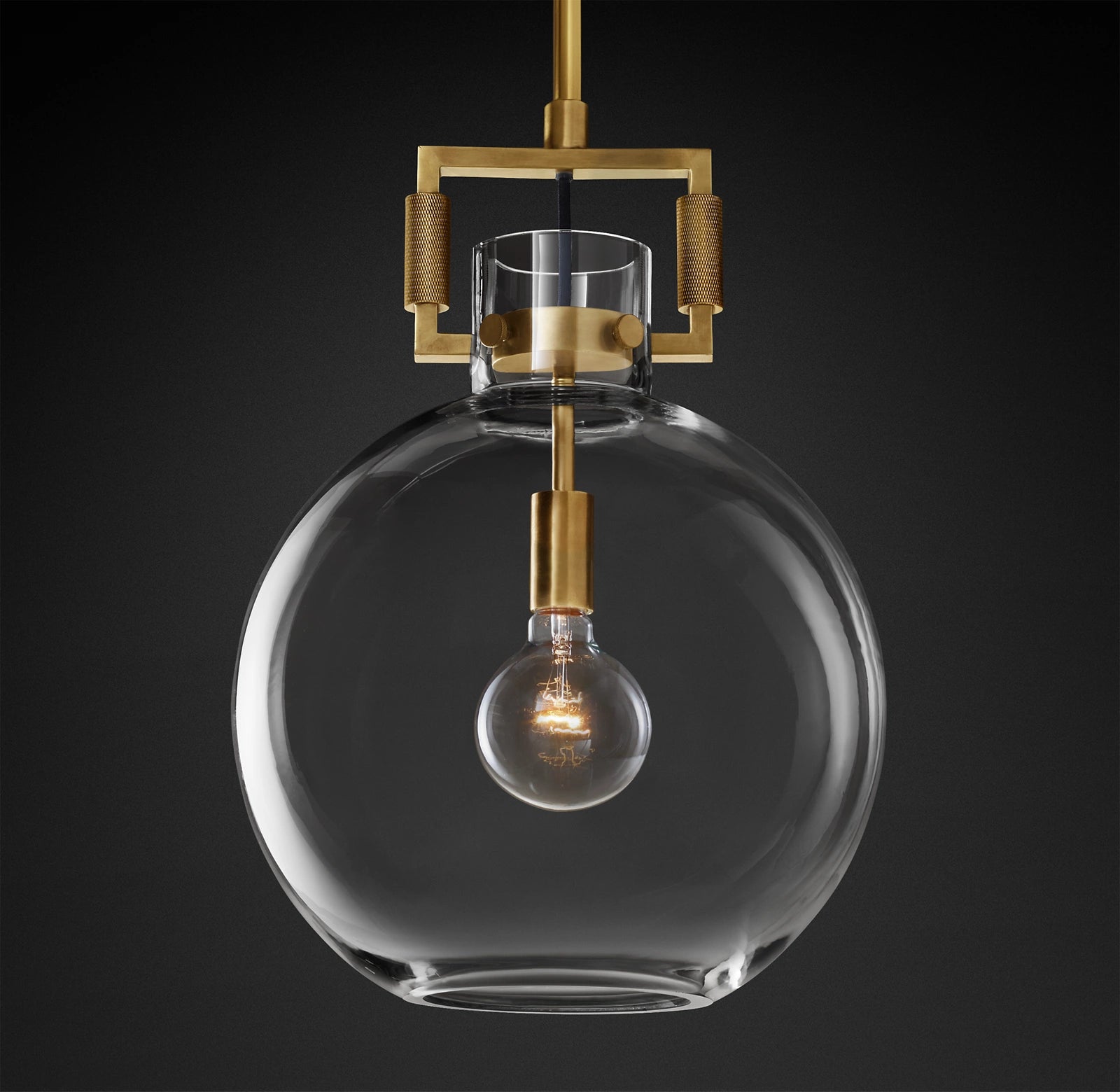 14 Inch Clear Glass Globe Pendant Light - Machinist