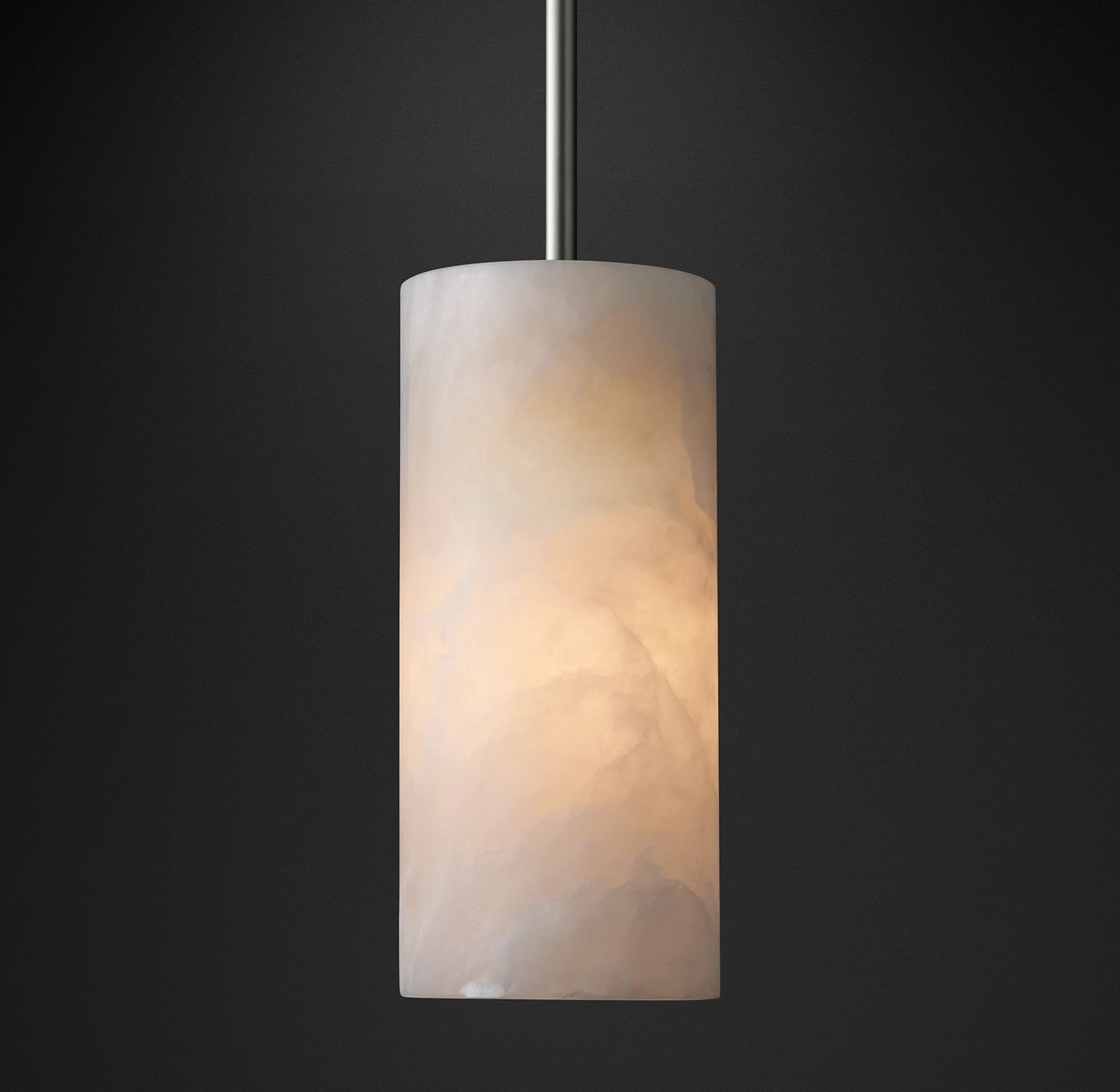 5 Inch Hand-carved Alabaster Cylinder Pendant Light - Celestial