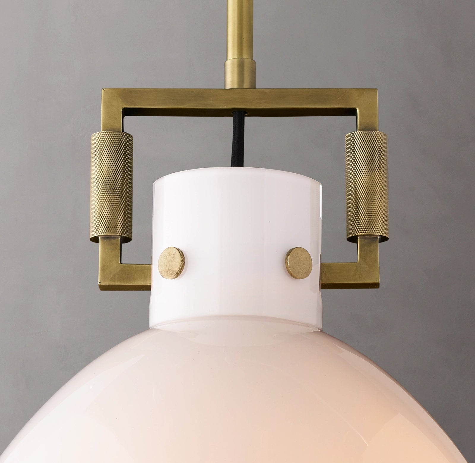 18 Inch Milk Glass Dome Pendant Light - Machinist