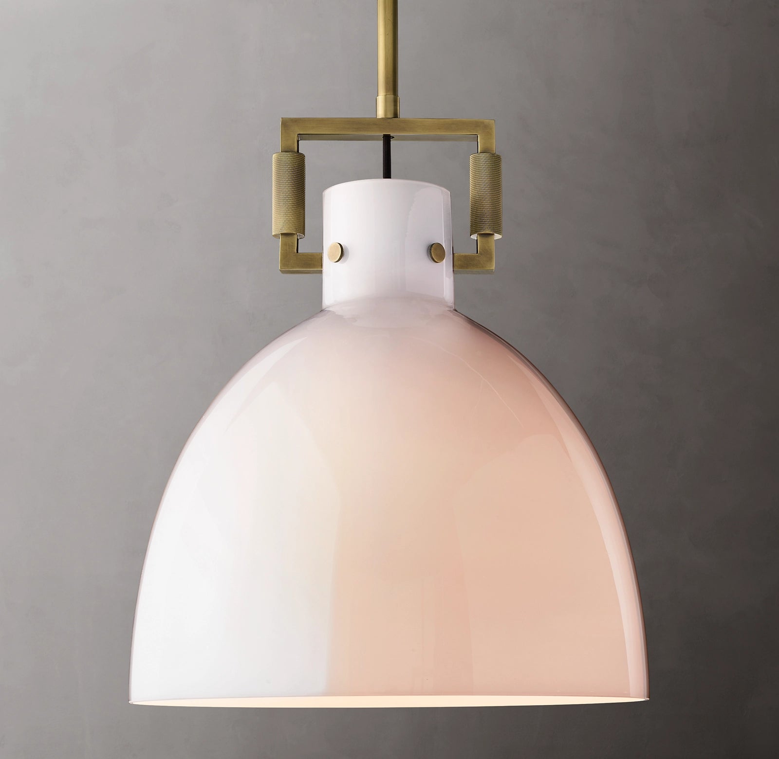 18 Inch Milk Glass Dome Pendant Light - Machinist