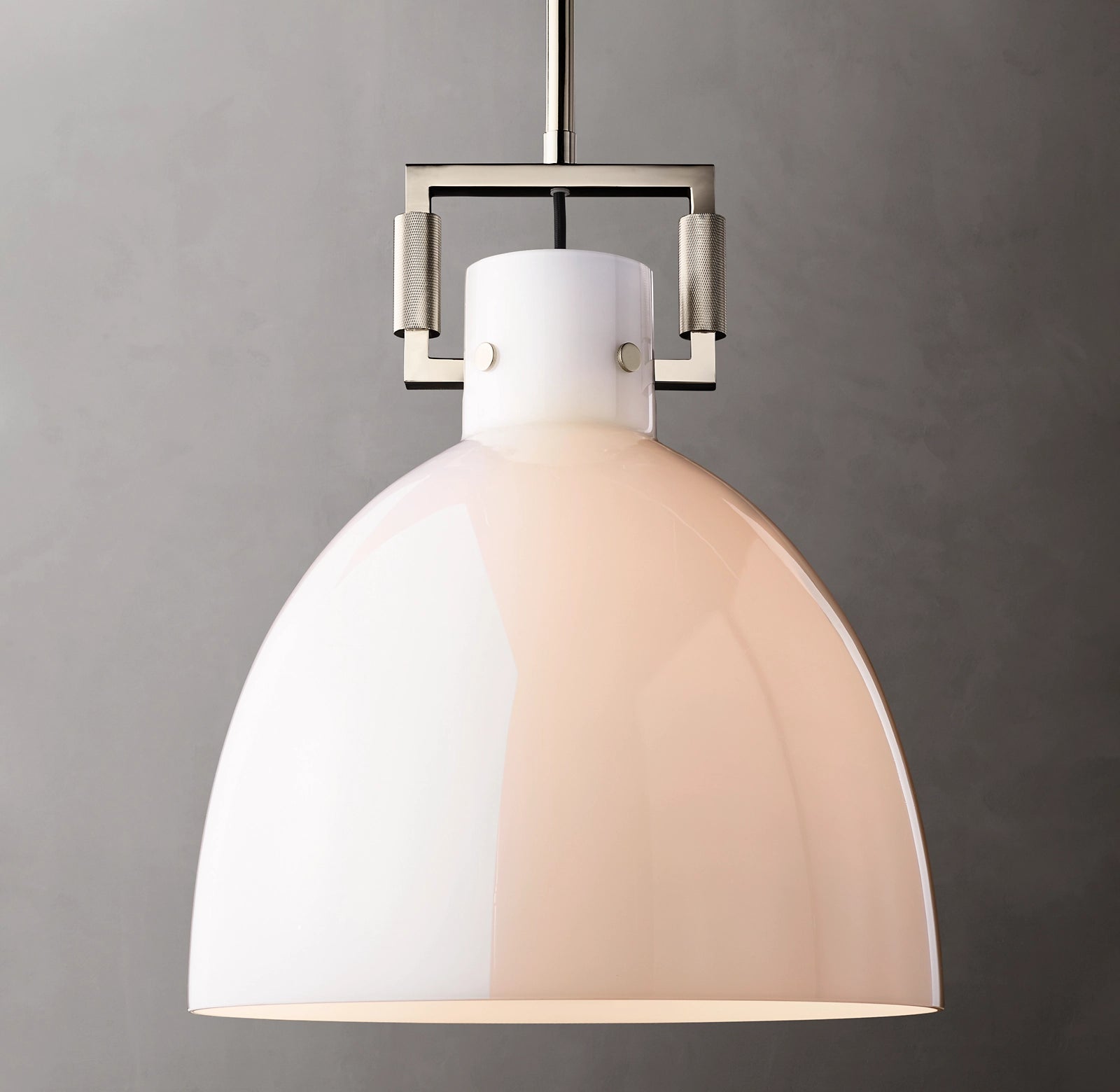 18 Inch Milk Glass Dome Pendant Light - Machinist