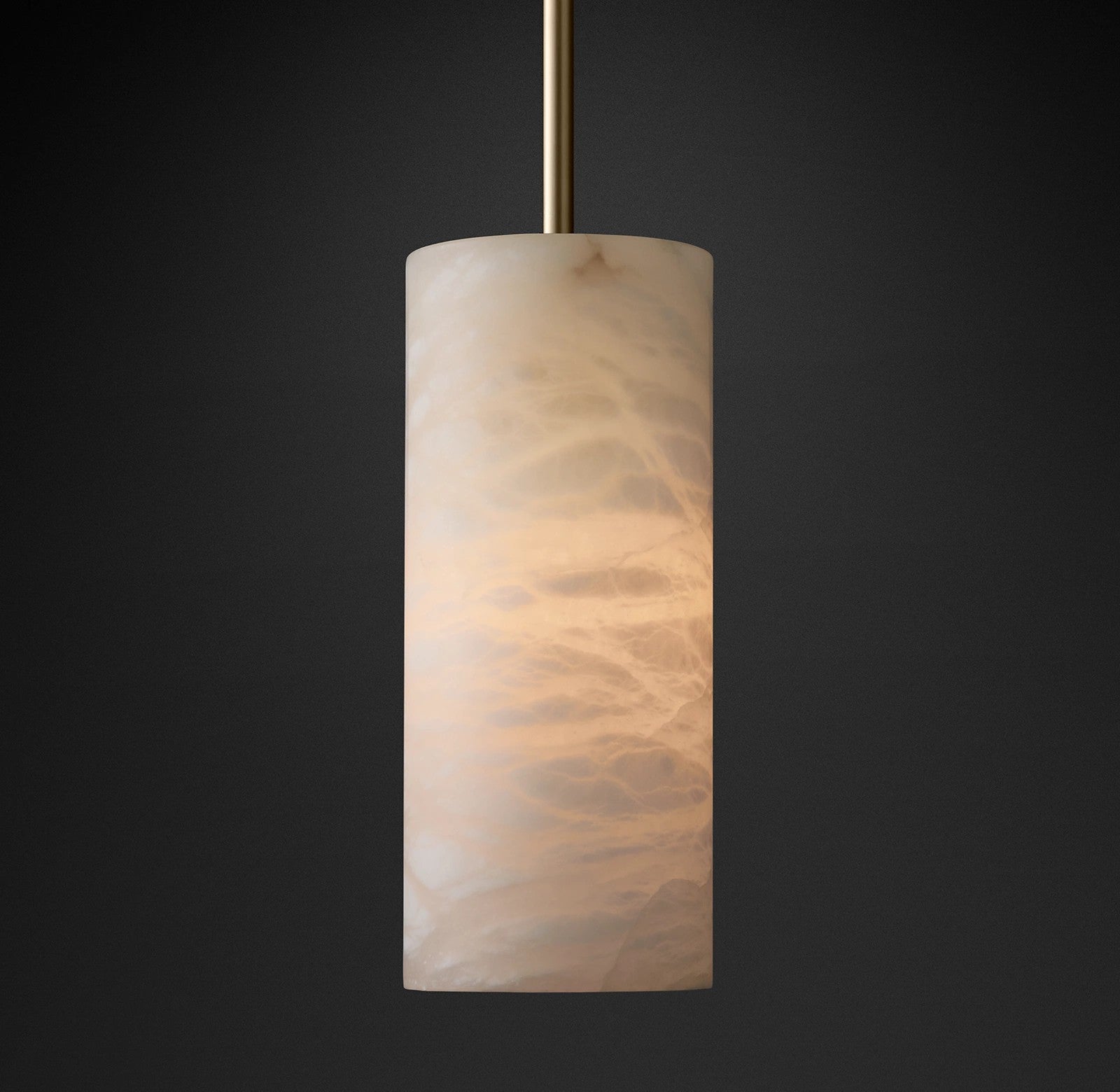 5 Inch Hand-carved Alabaster Cylinder Pendant Light - Celestial