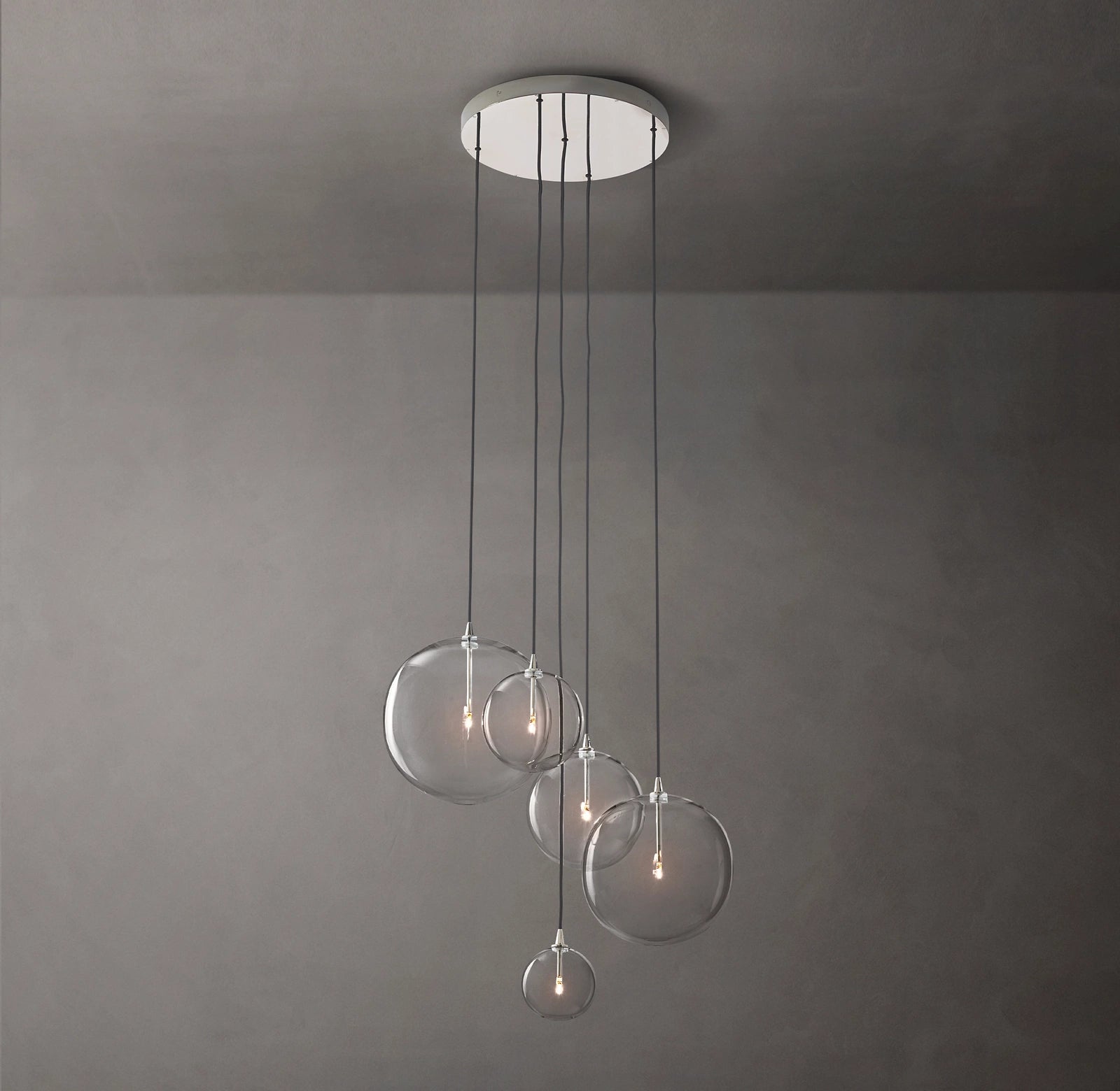 28 Inch Blown Glass Globe Cluster Chandelier - Mobile