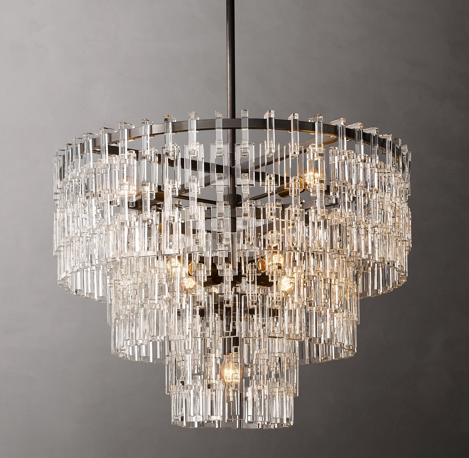 36 Inch Chain Crystal Tiered Chandelier - Marignan