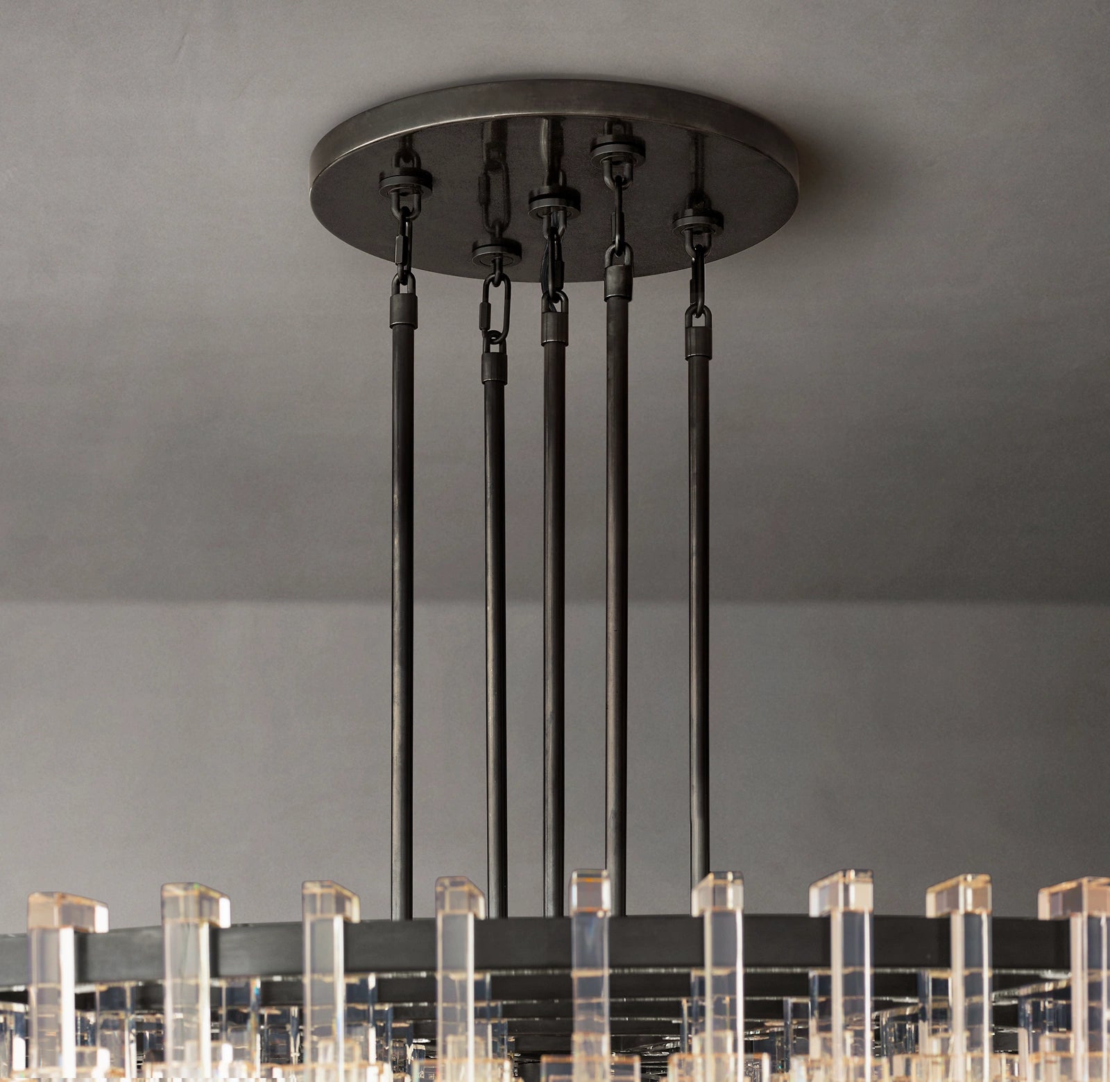 60 Inch Cascading Chain Crystal Round Chandelier - Marignan
