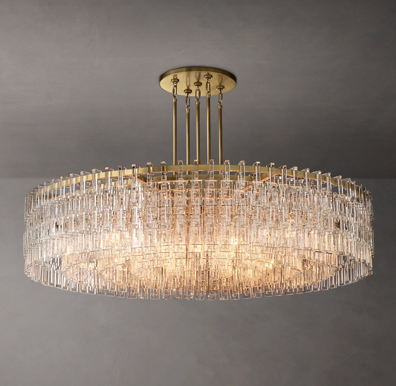 60 Inch Cascading Chain Crystal Round Chandelier - Marignan