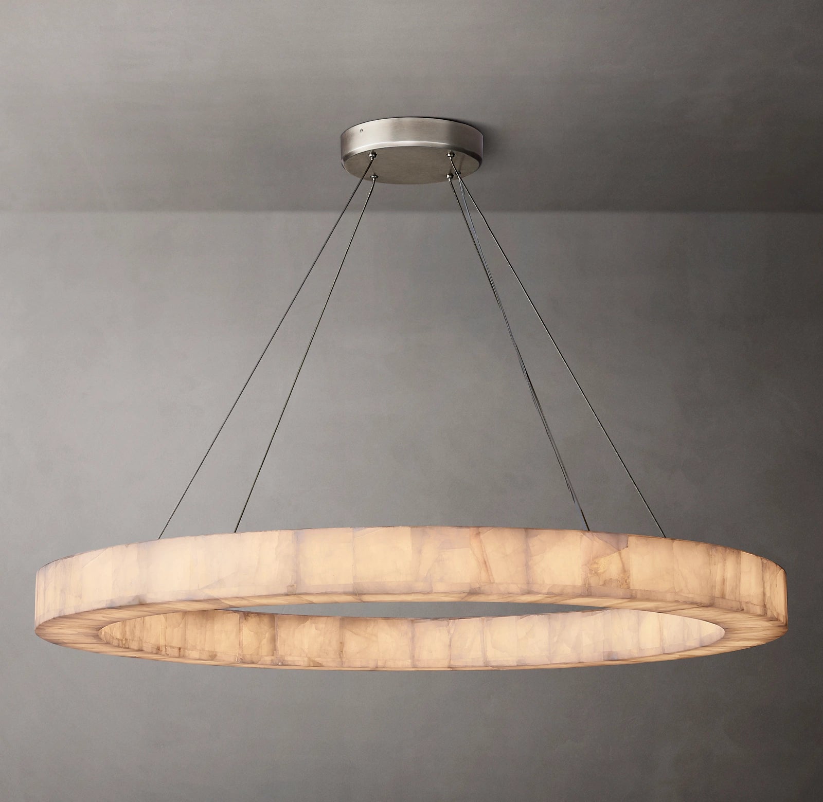 60 Inch Lueur Round Alabaster Chandelier - Rivage