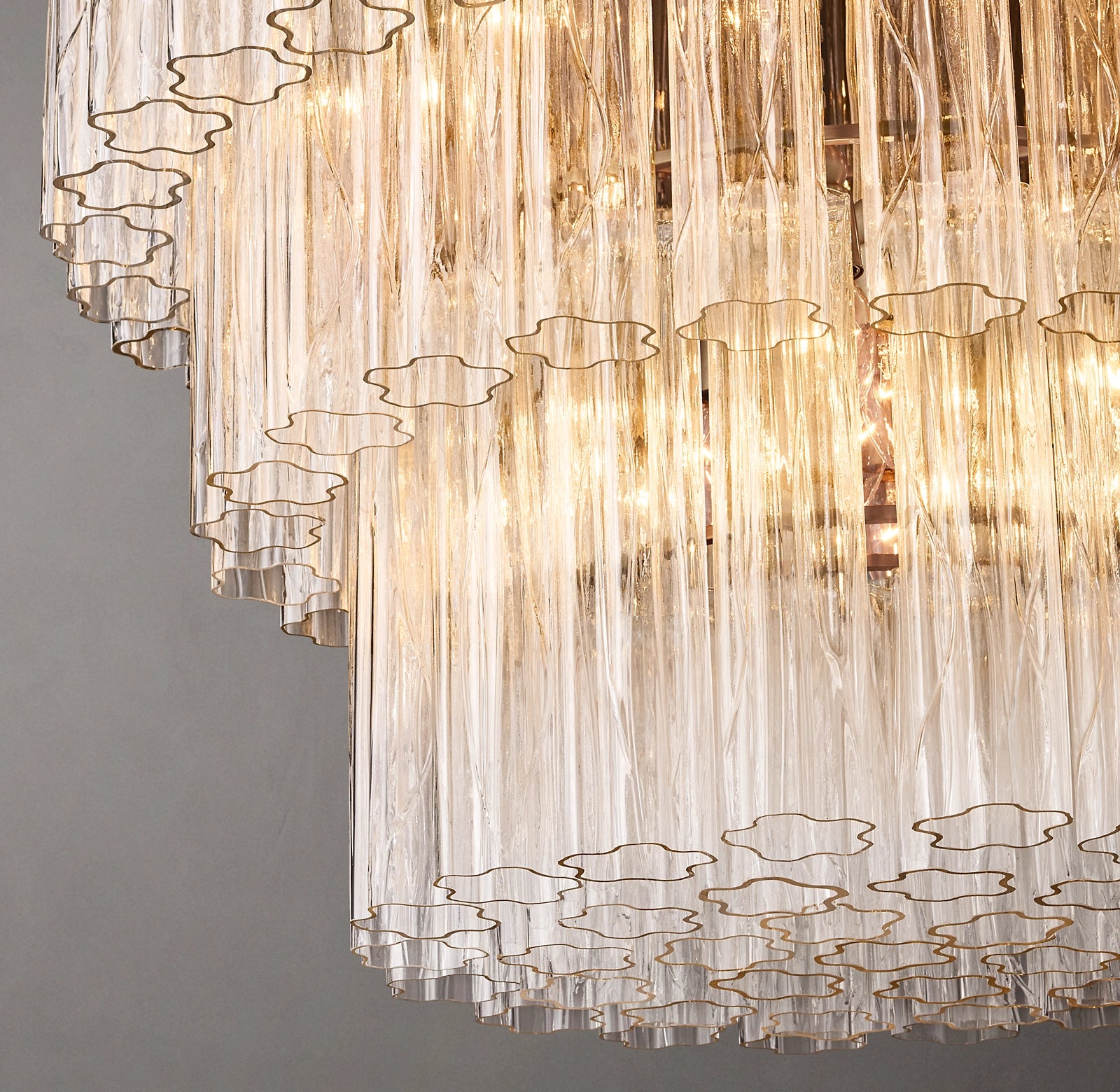 36 Inch Tronchi Glass Tiered Chandelier - Cielo