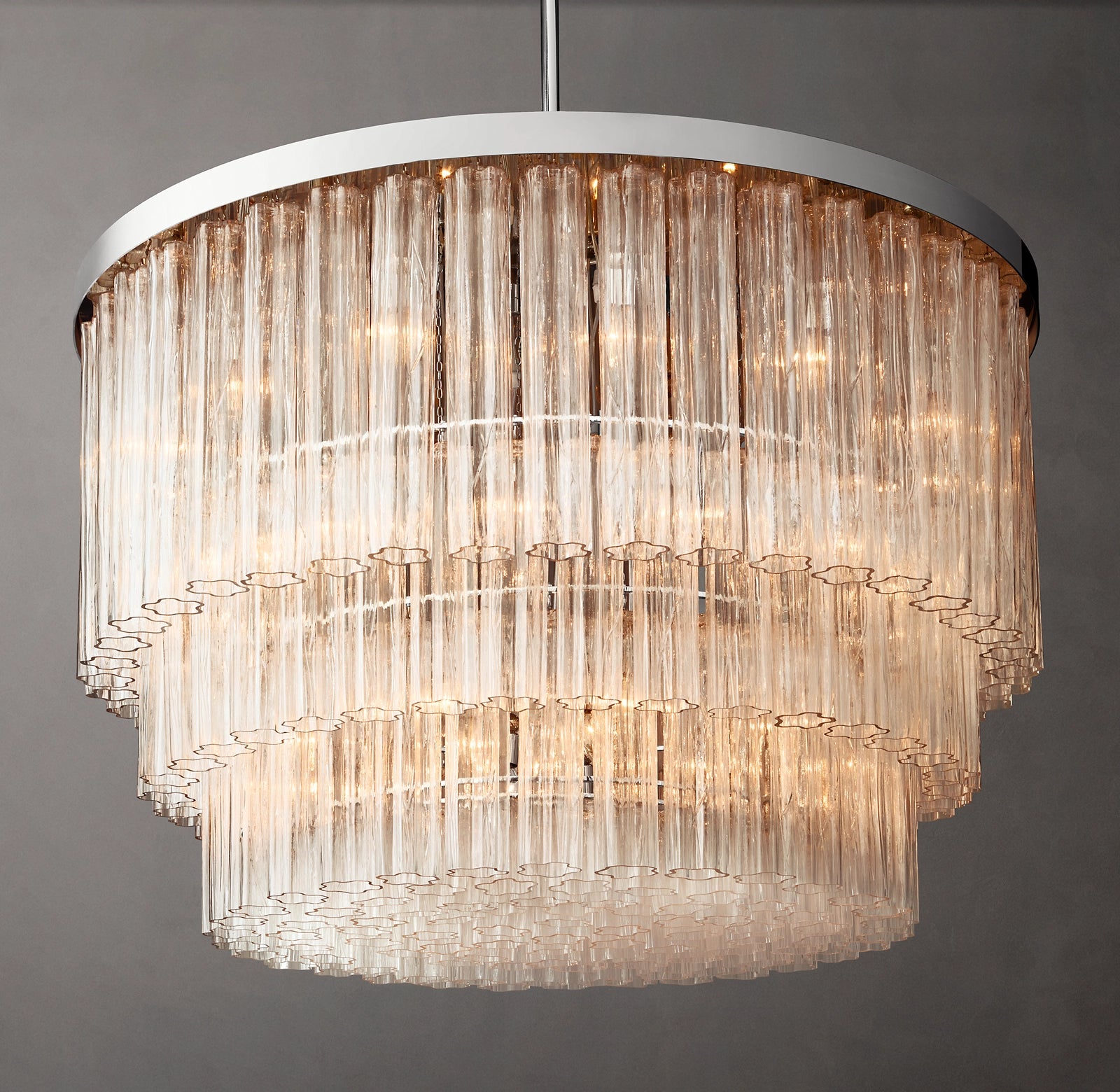 48 Inch Tronchi Glass Tiered Chandelier - Cielo