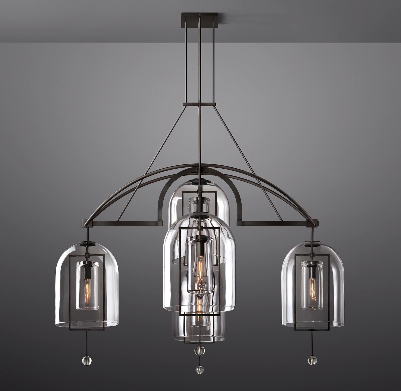 48 Inch Bell Glass Chandelier - Fulcrum